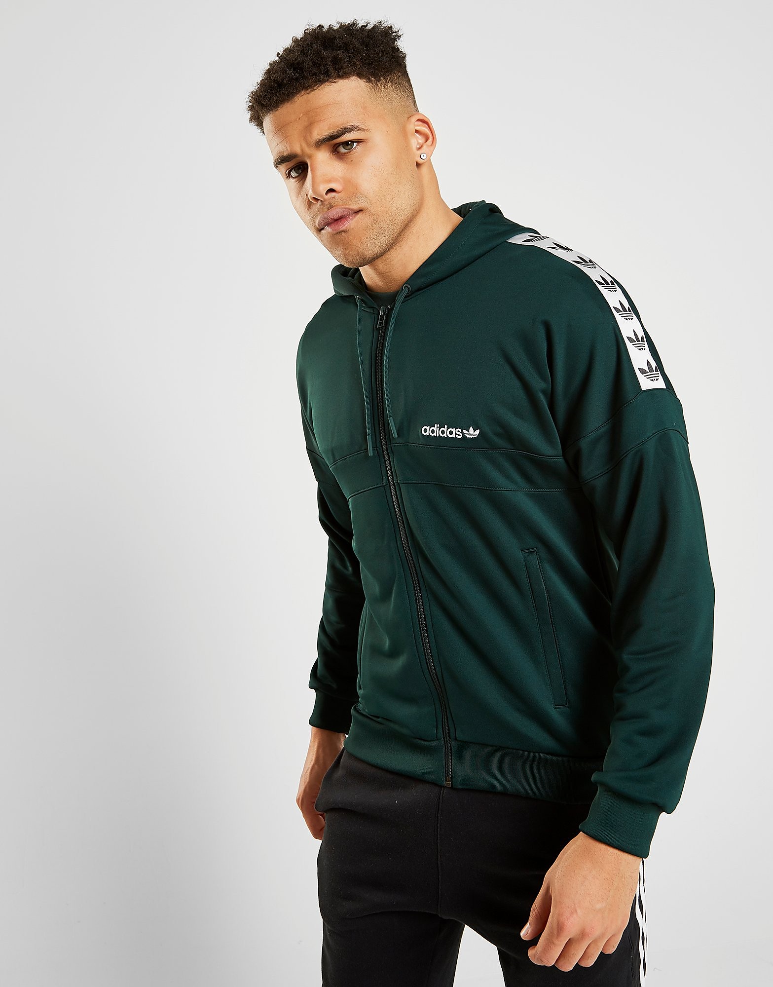 Adidas Originals Tape Full Zip Hoodie Heren Alleen Bij Jd Groen adidas originals kopen in de aanbieding