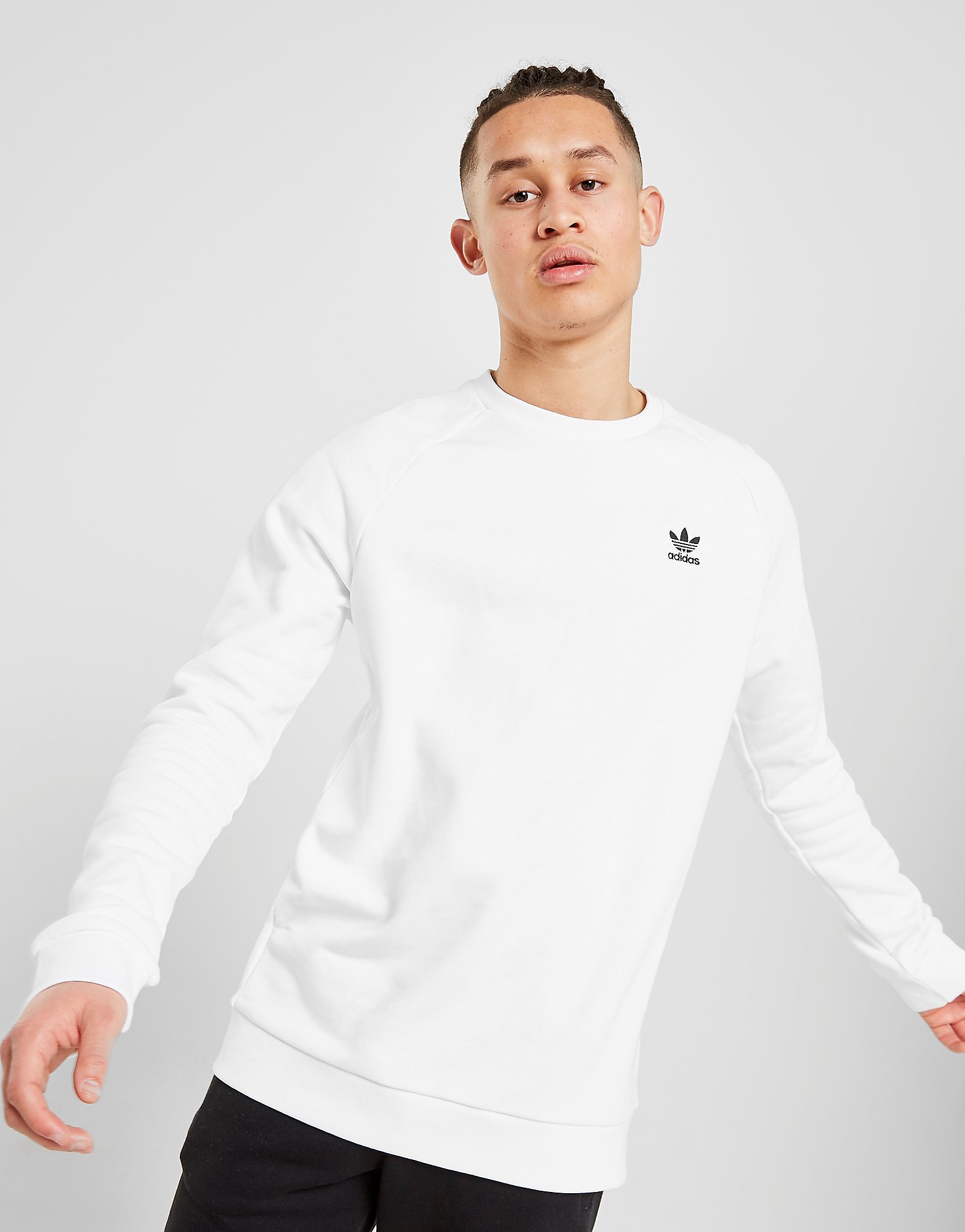 Adidas Originals Trefoil Essential Crew Sweatshirt Heren Wit adidas originals kopen in de aanbieding