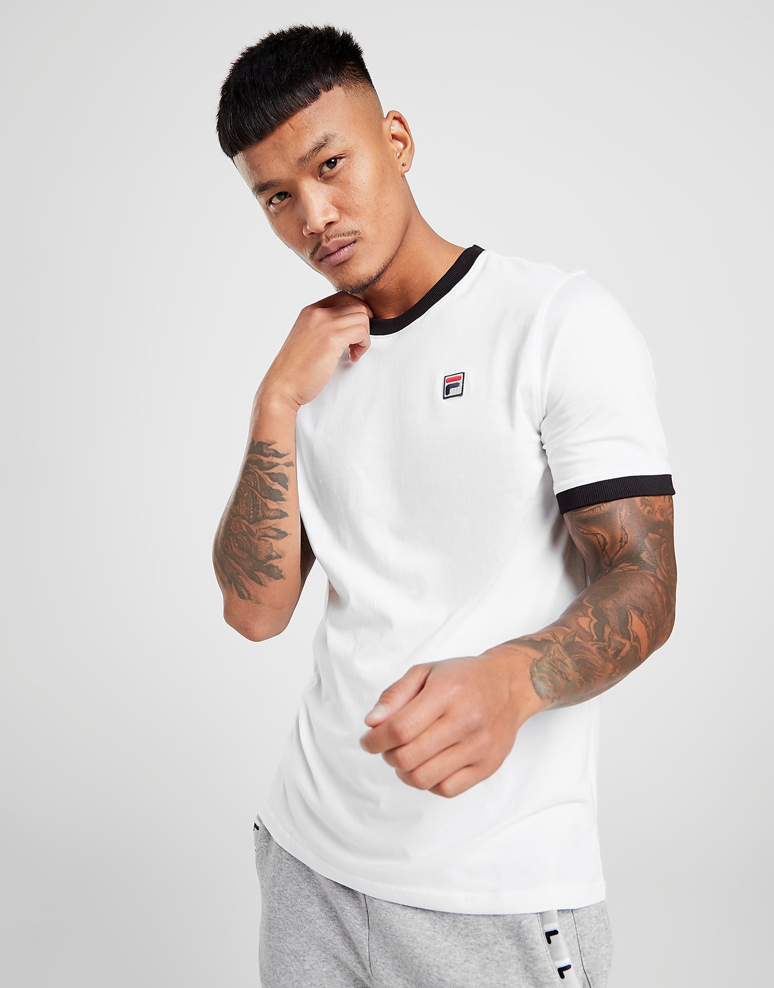 

Fila Short Sleeve Ringer T-Shirt - WHITE/White - Mens, WHITE/White
