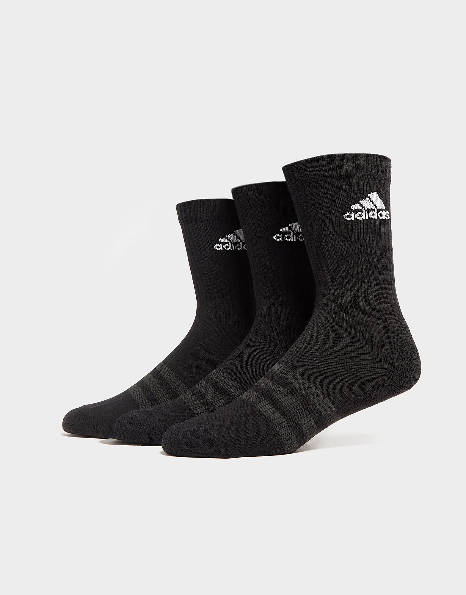 

adidas 3 Pack Crew Socks - Black - Womens, Black