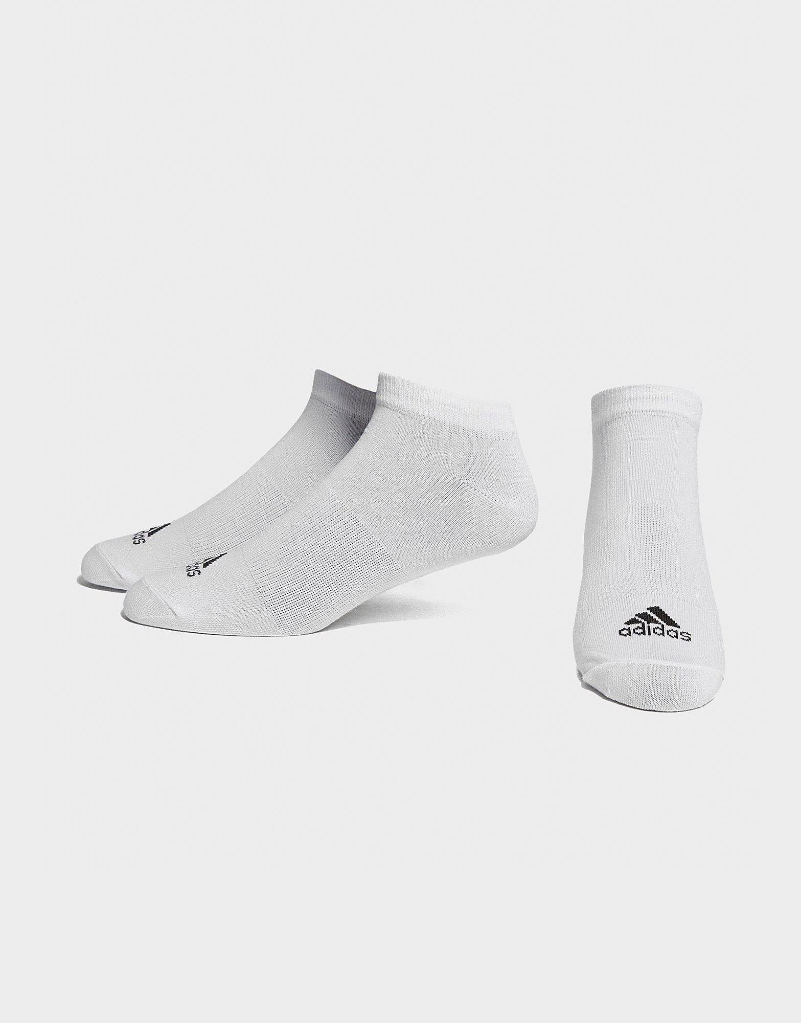 

adidas 3 Pack Invisible Socks - White - Kids, White