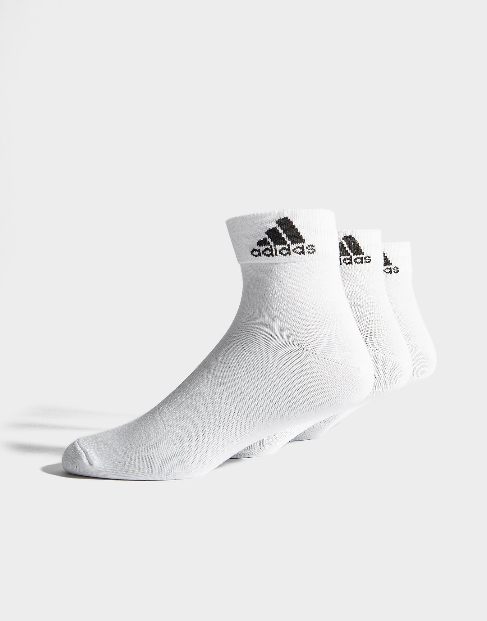 

adidas 3 Pack Sport Quarter Socks - White, White