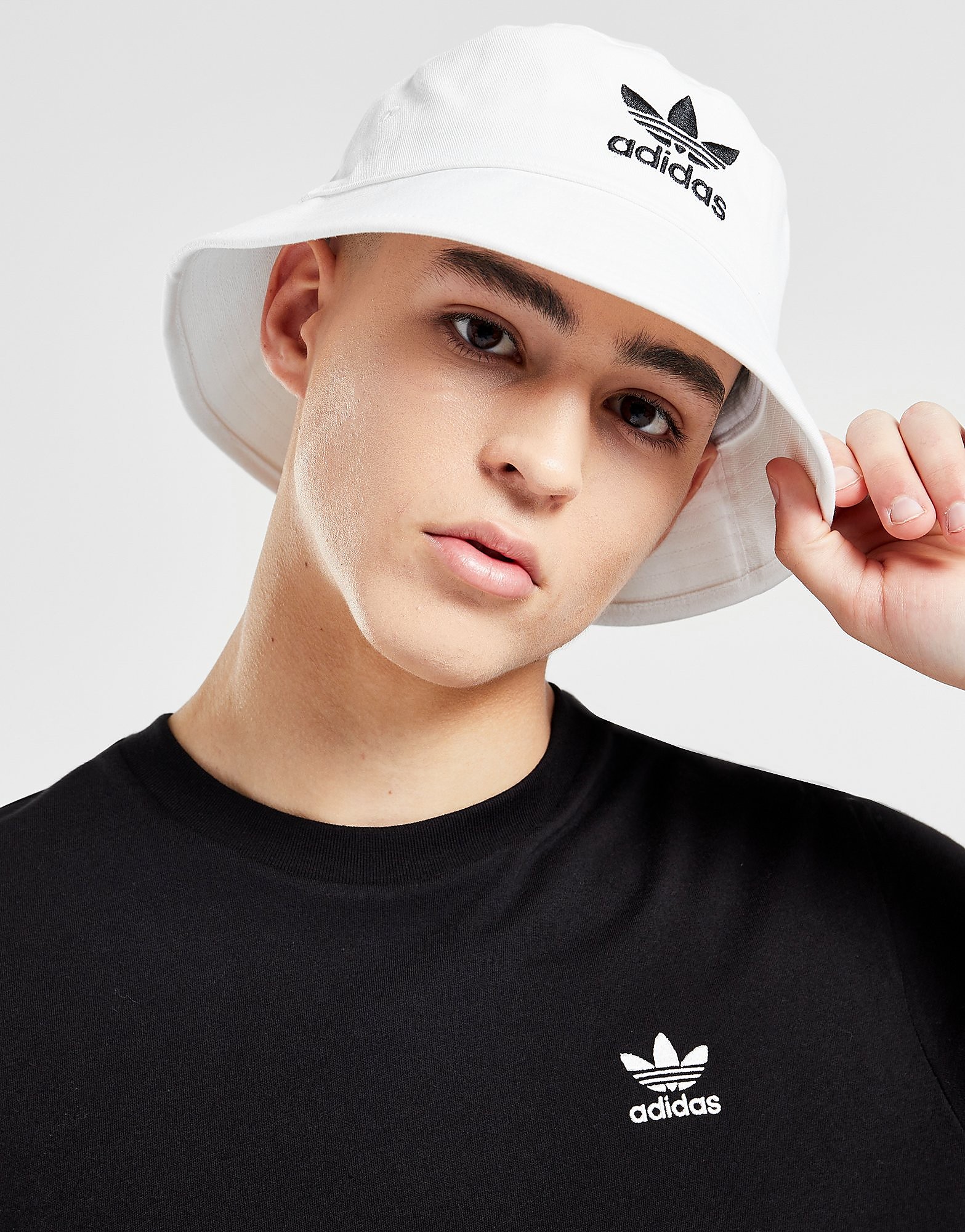 adidas Originals Trefoil Bucket Hat - White, White