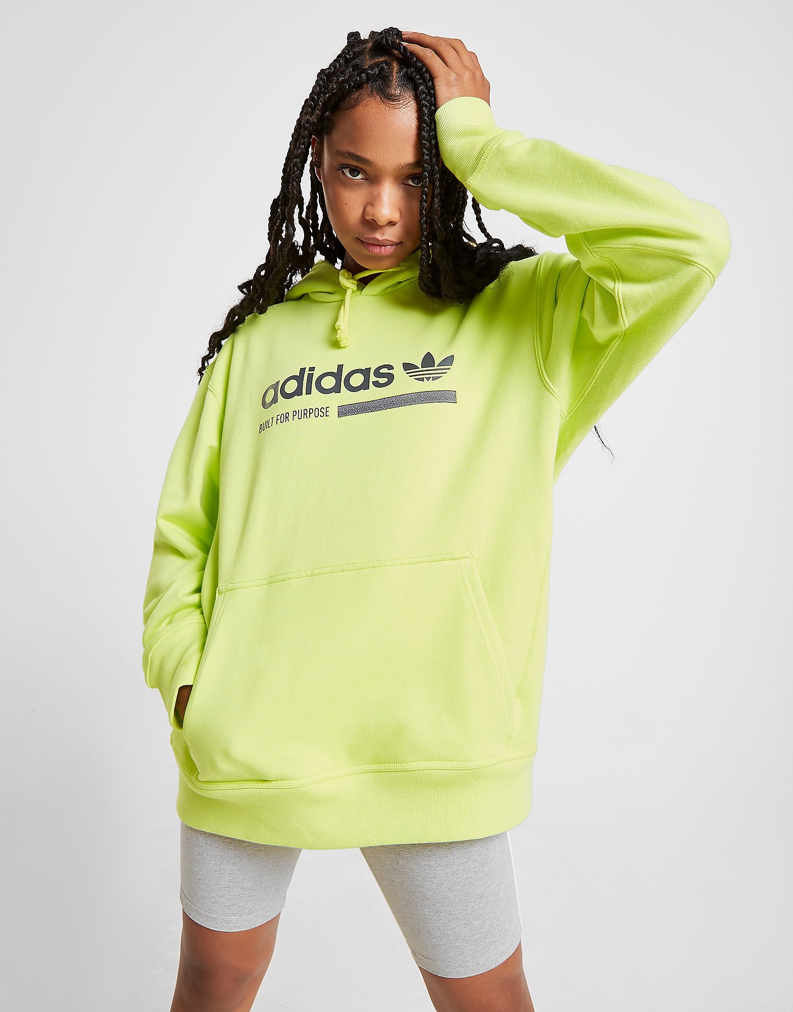 Adidas Originals Graphic Overhead Hoodie Dames Geel adidas originals kopen in de aanbieding