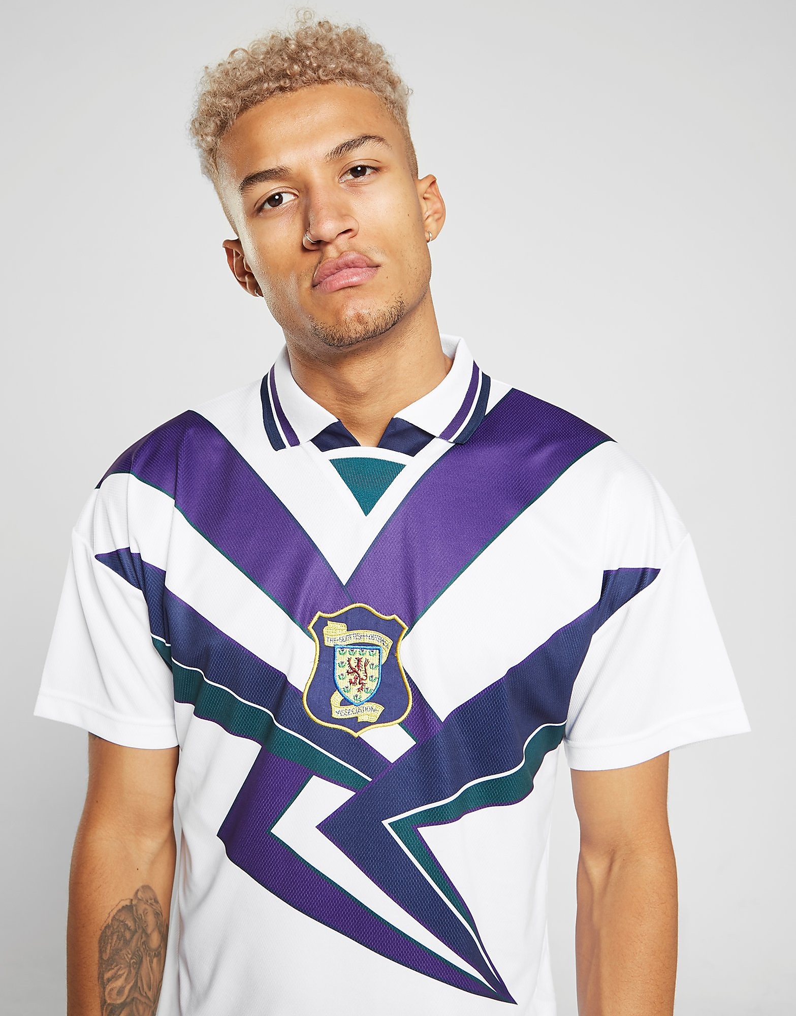 

Score Draw Scotland '96 Away Shirt - White/Purple/Green - Mens, White/Purple/Green