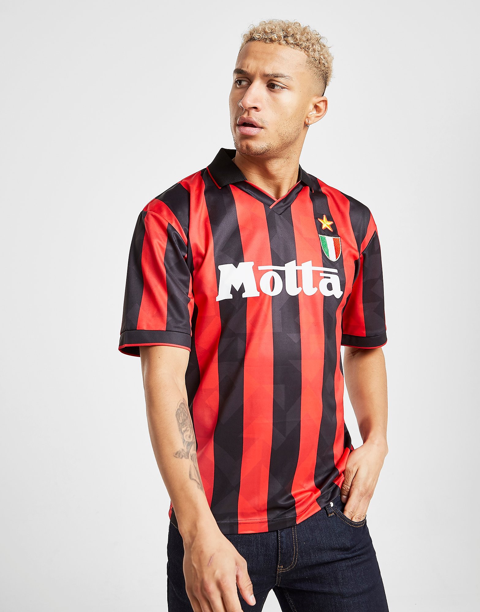 

Score Draw AC Milan '94 Home Shirt - Red/Black - Mens, Red/Black
