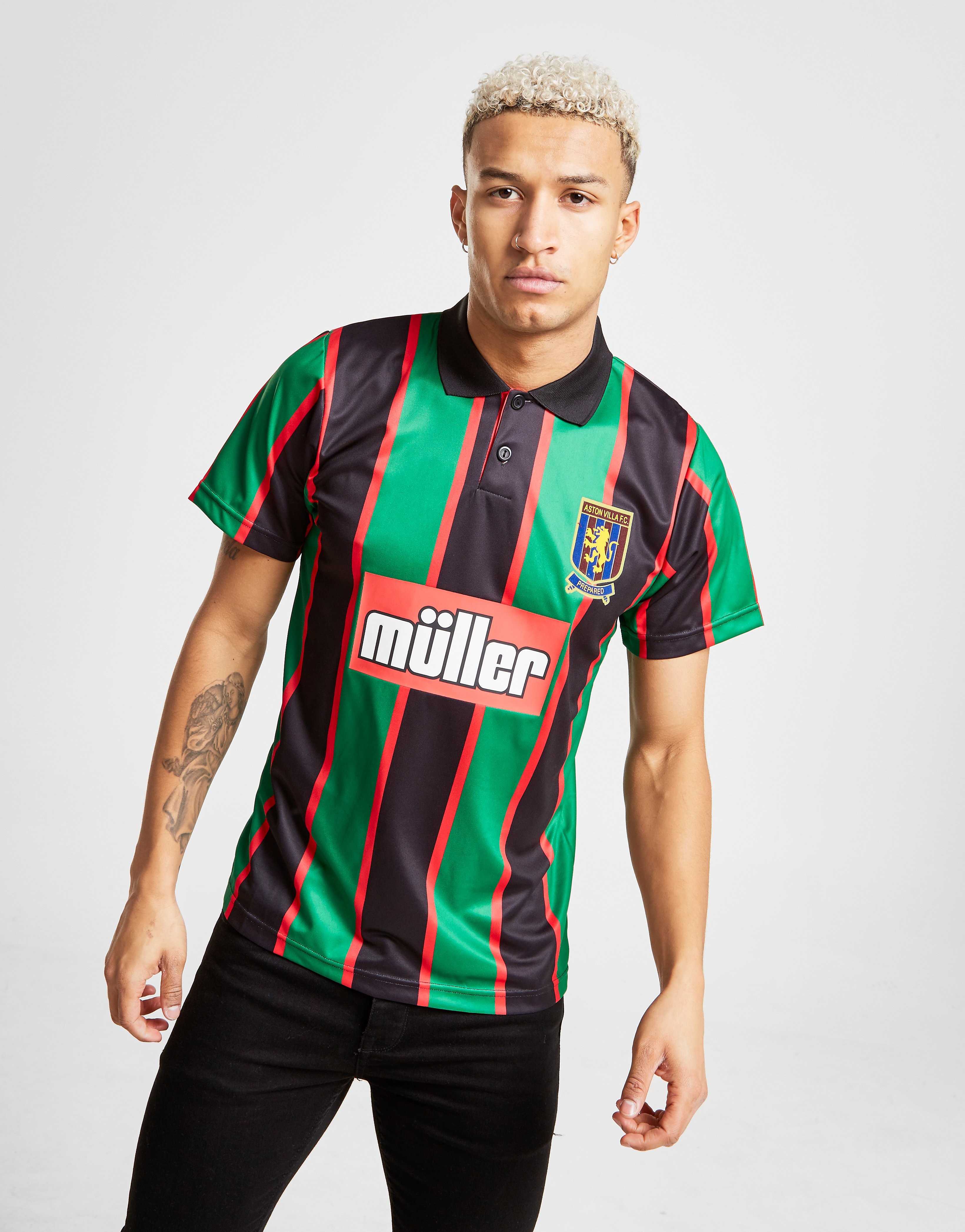 

Score Draw Aston Villa FC '94 Away Shirt - Green/Black - Mens, Green/Black