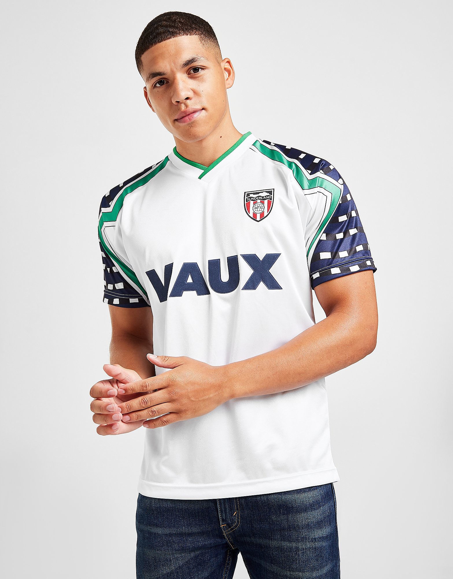 

Score Draw Sunderland AFC '92 FA Cup Away Shirt - White/Navy/Green - Mens, White/Navy/Green