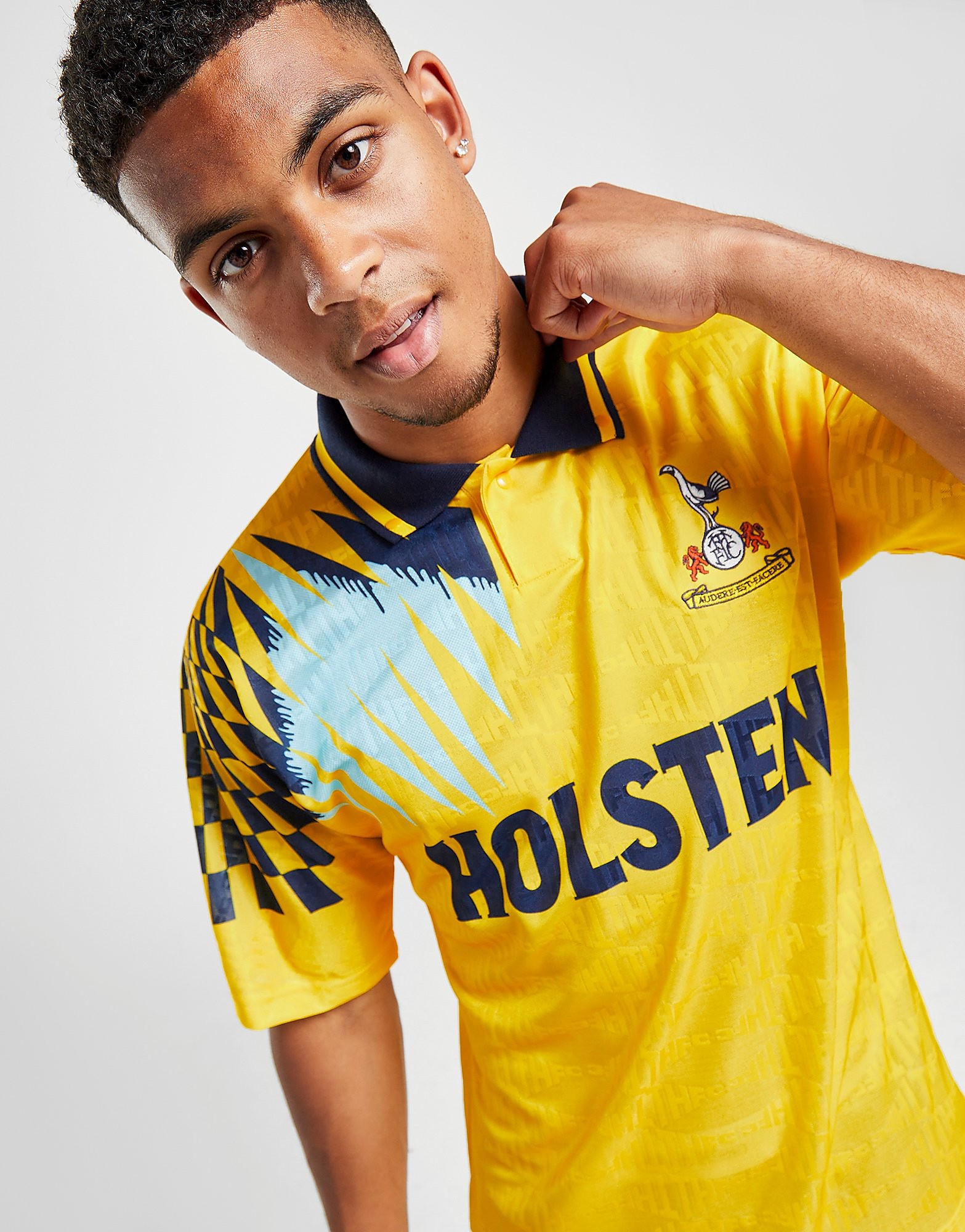 

Score Draw Tottenham Hotspur '92 Away Shirt - Yellow/Navy - Mens, Yellow/Navy