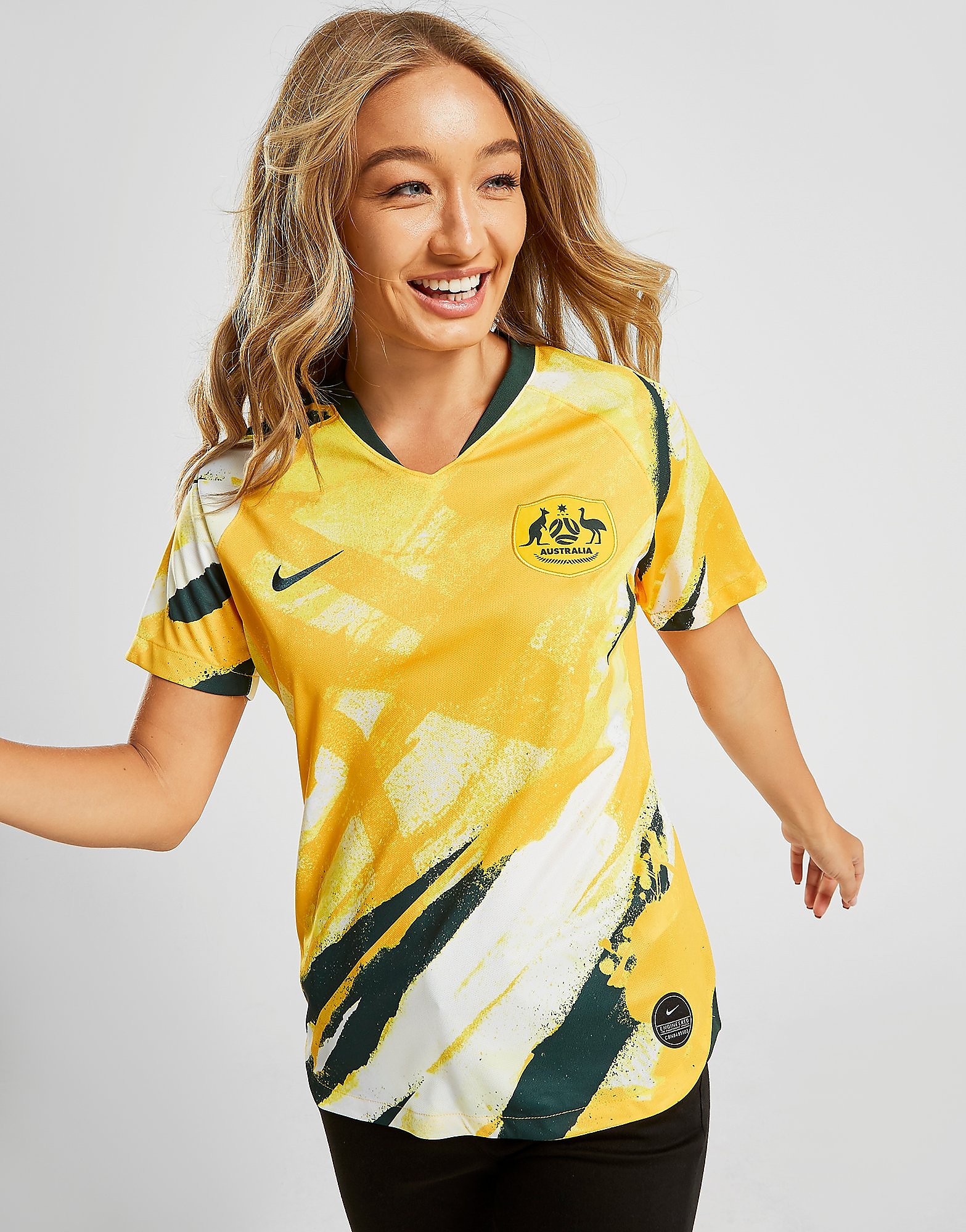 Nike Australia 2019 Home Shirt Dames Geel nike kopen in de aanbieding