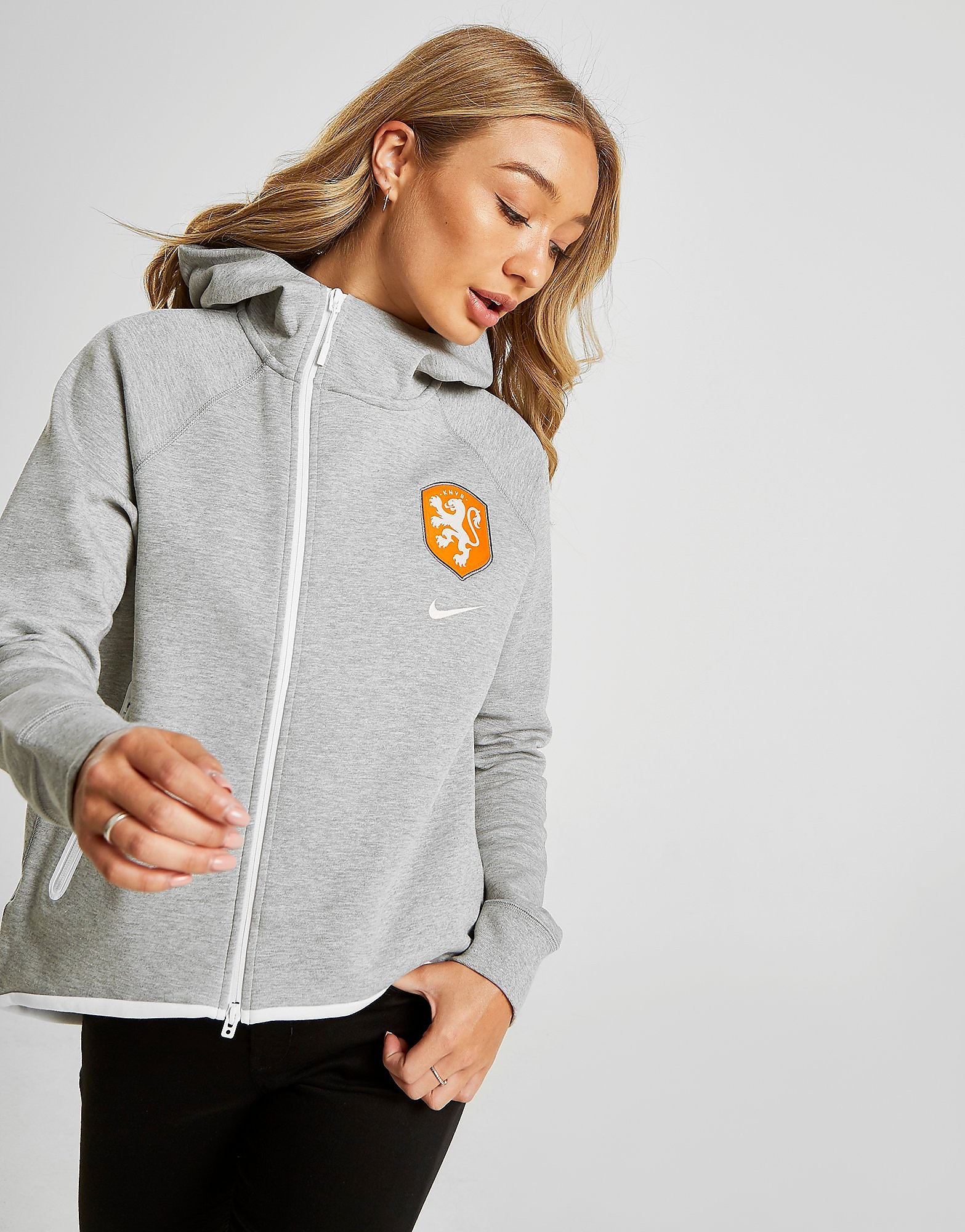Nike Netherlands Tech Fleece Cape Hoodie Dames Grijs nike kopen in de aanbieding