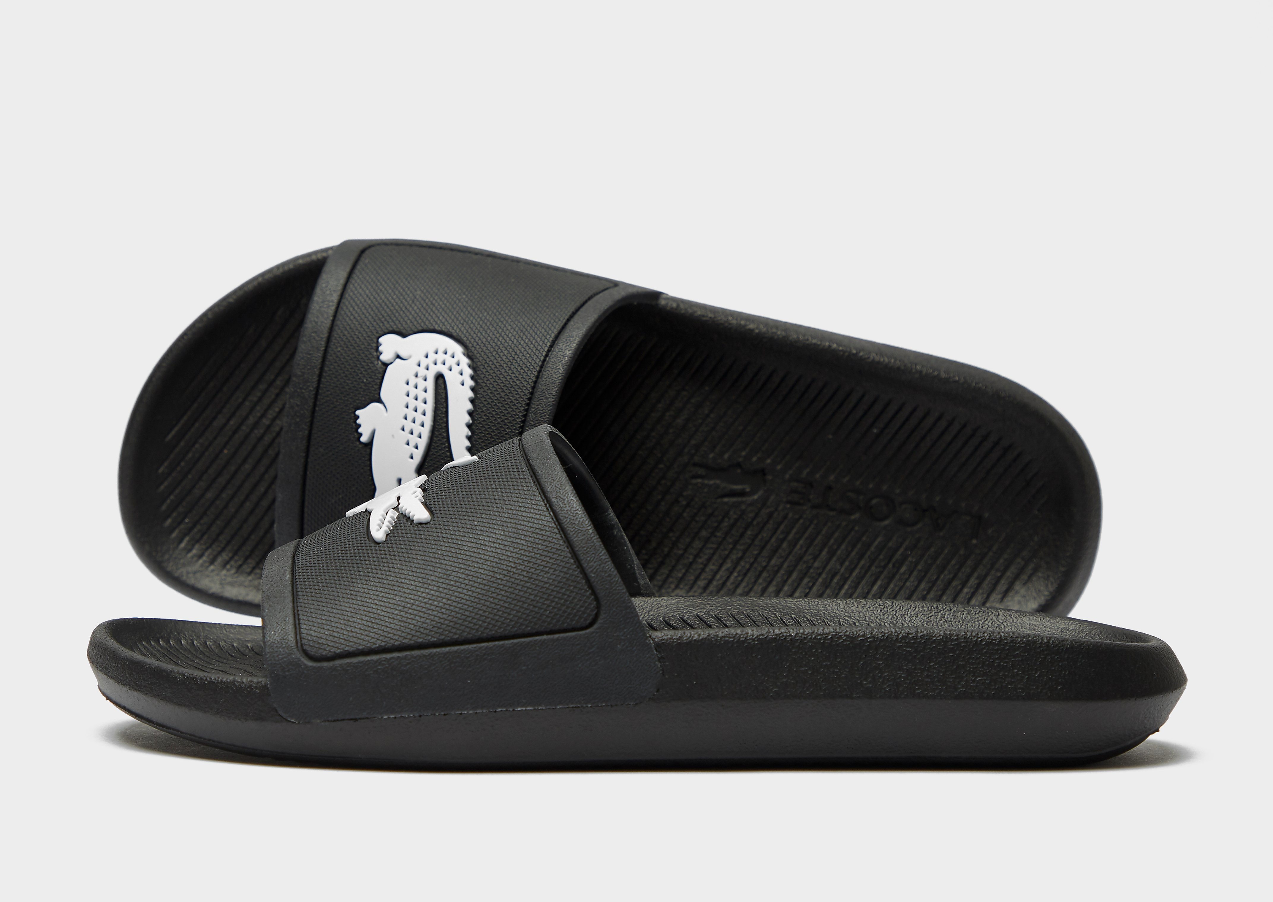 

Lacoste Croco Slides Women's - Black/White, Black/White