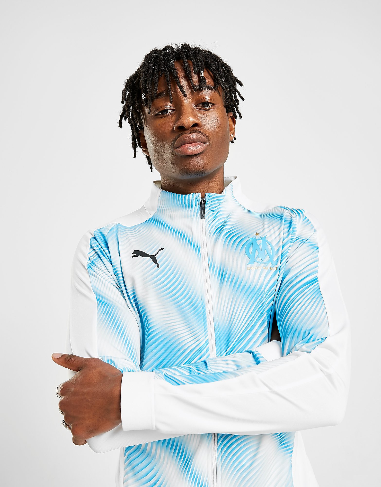 Puma Olympique Marseille Stadium Jacket Heren Wit puma kopen in de aanbieding