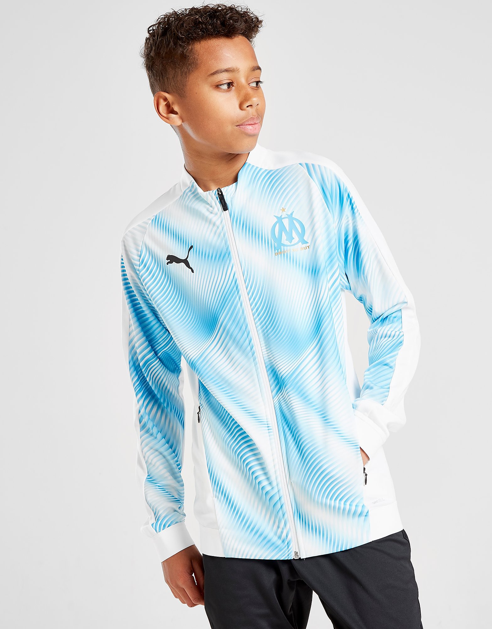 PUMA Veste Olympique Marseille Stadium Junior - Blanc, Blanc