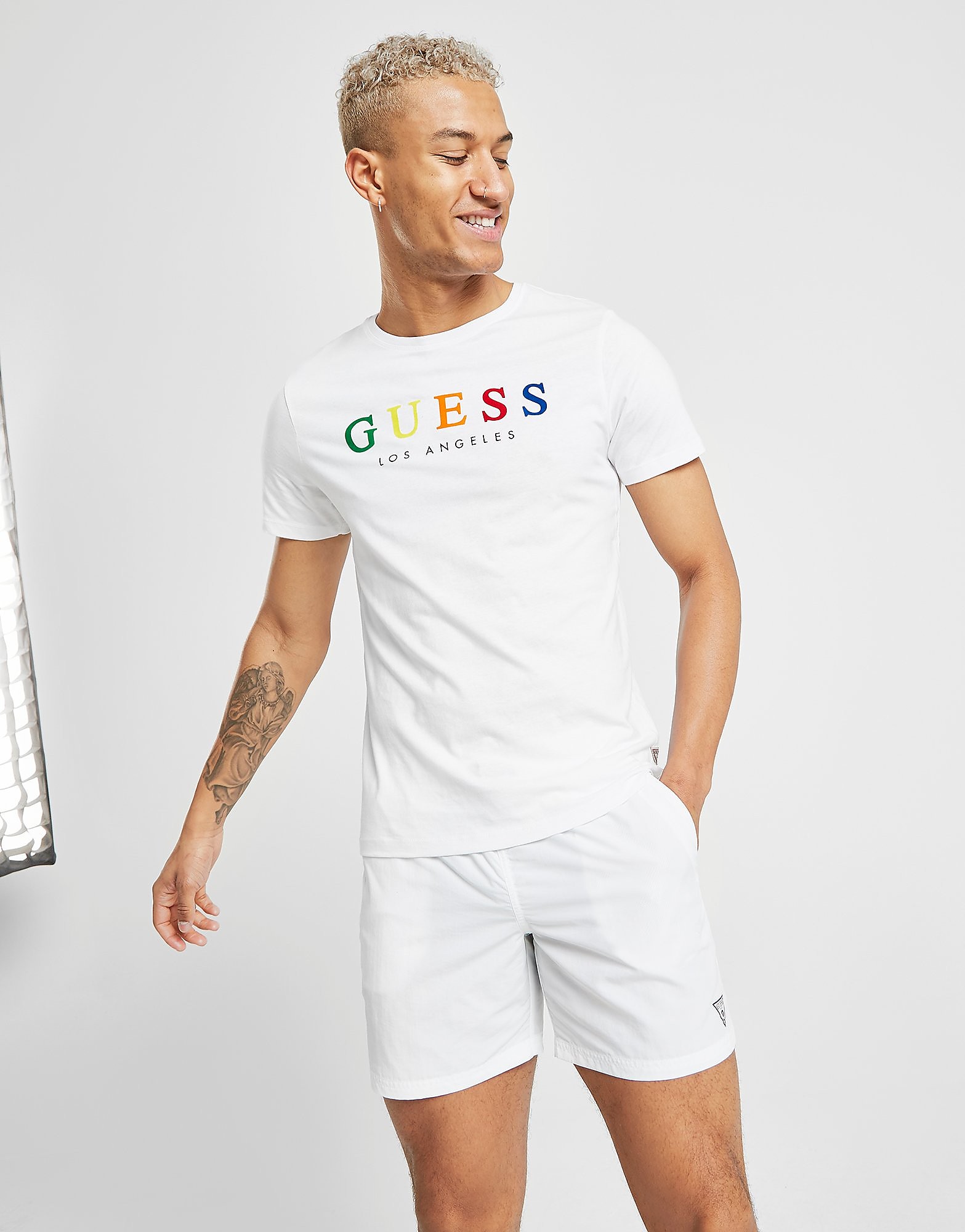 Guess Core Swim Shorts Heren Wit guess kopen in de aanbieding