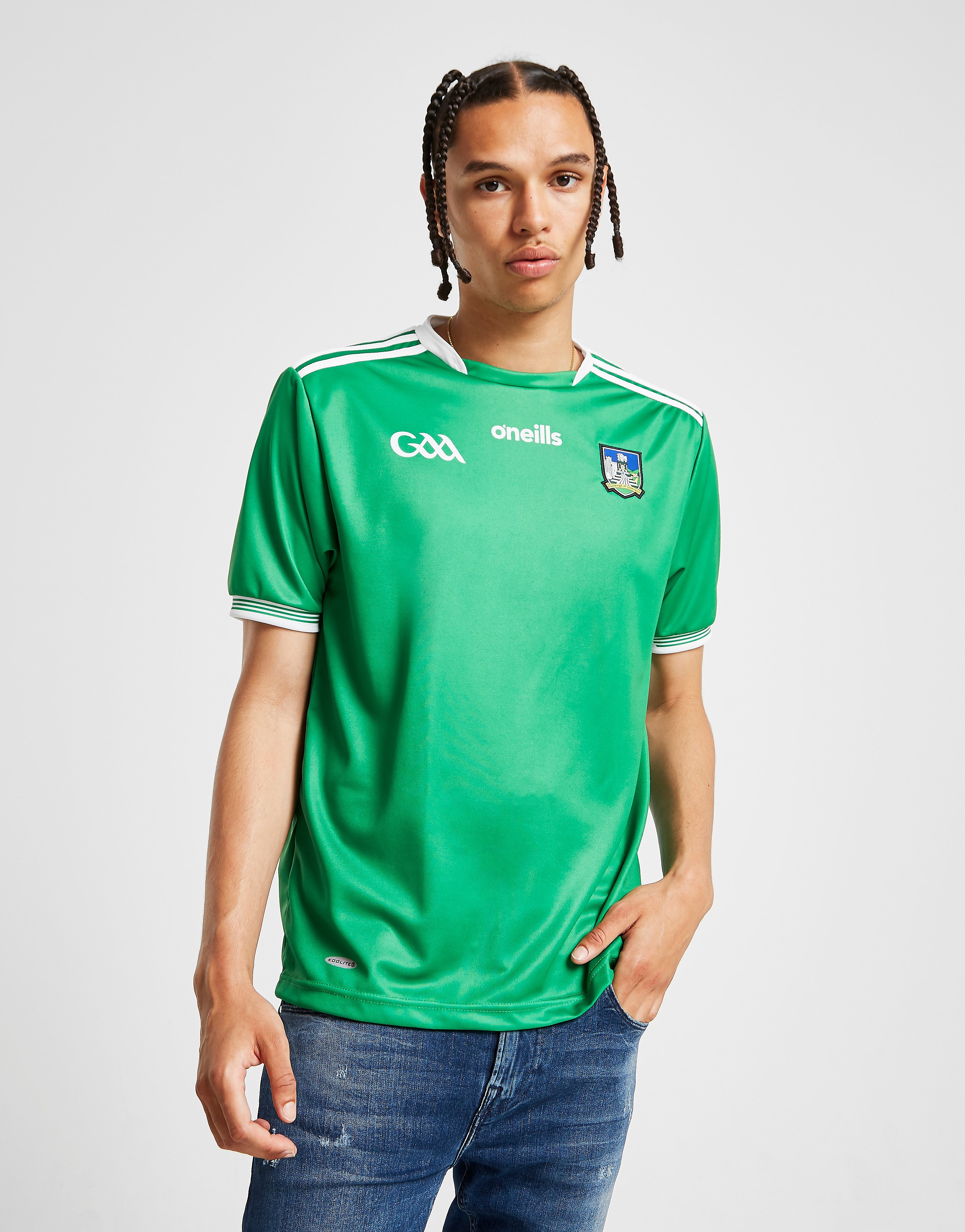 

O'Neills Limerick GAA 2018 Home Shirt - Green/White - Mens, Green/White