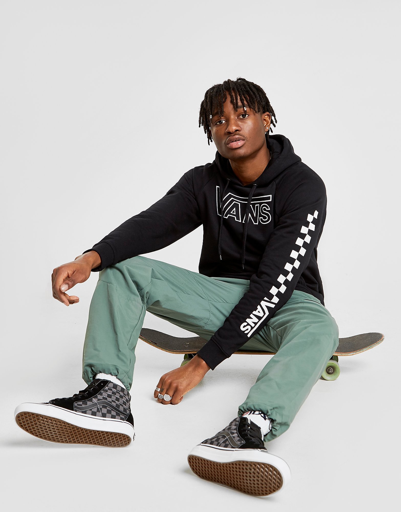 Vans Overhead Checkerboard Sleeve Hoodie Heren Alleen Bij Jd Zwart vans kopen in de aanbieding