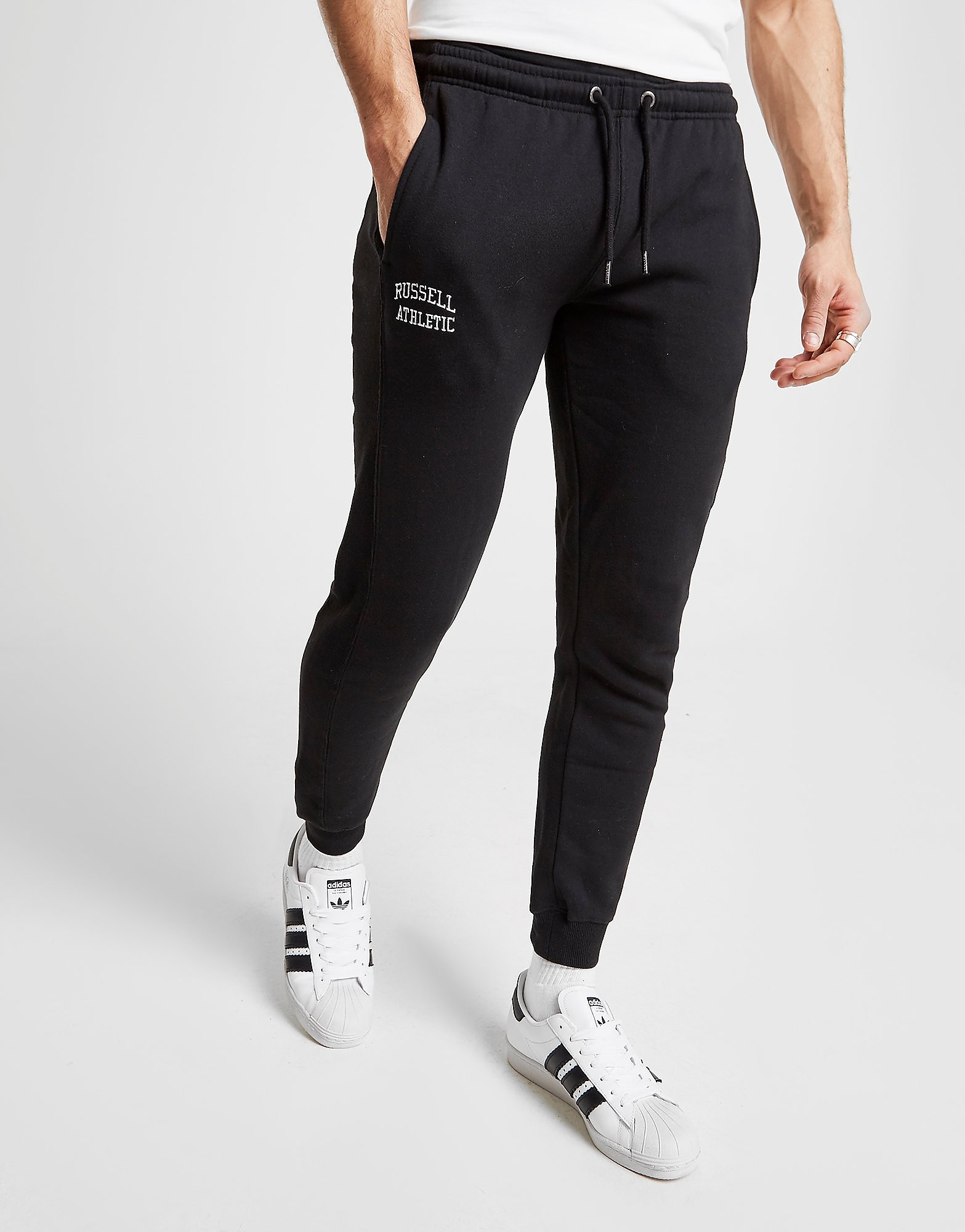 Russell Athletic Arch Logo Joggingbroek Heren Zwart russell athletic kopen in de aanbieding