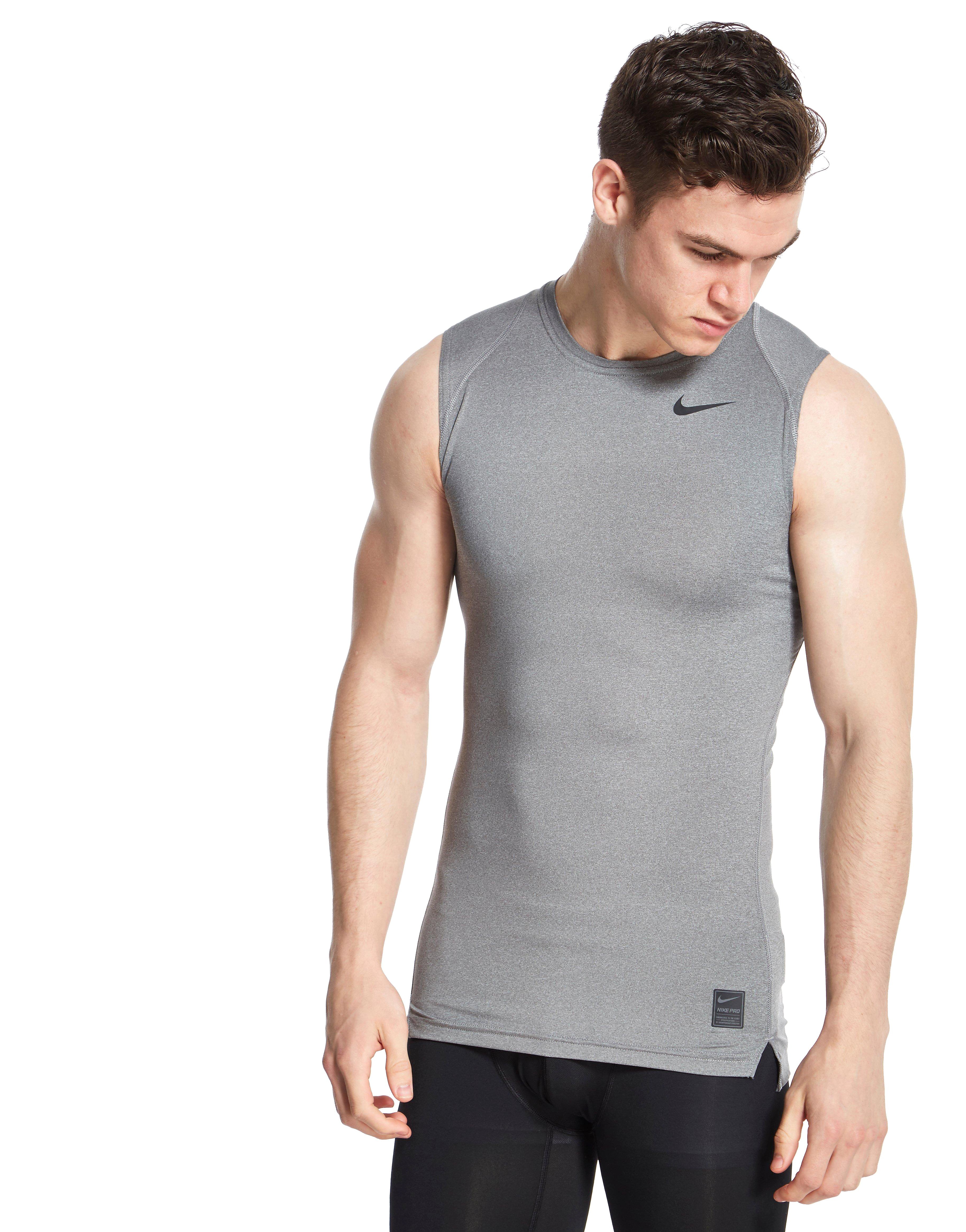 Nike Pro Compression Sleeveless T-Shirt - Dark Grey - Mens - Sports ...