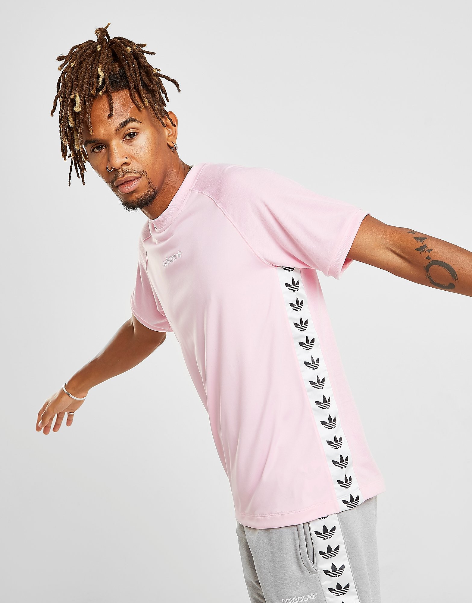 Adidas Originals Tape T Shirt Heren Roze adidas originals kopen in de aanbieding