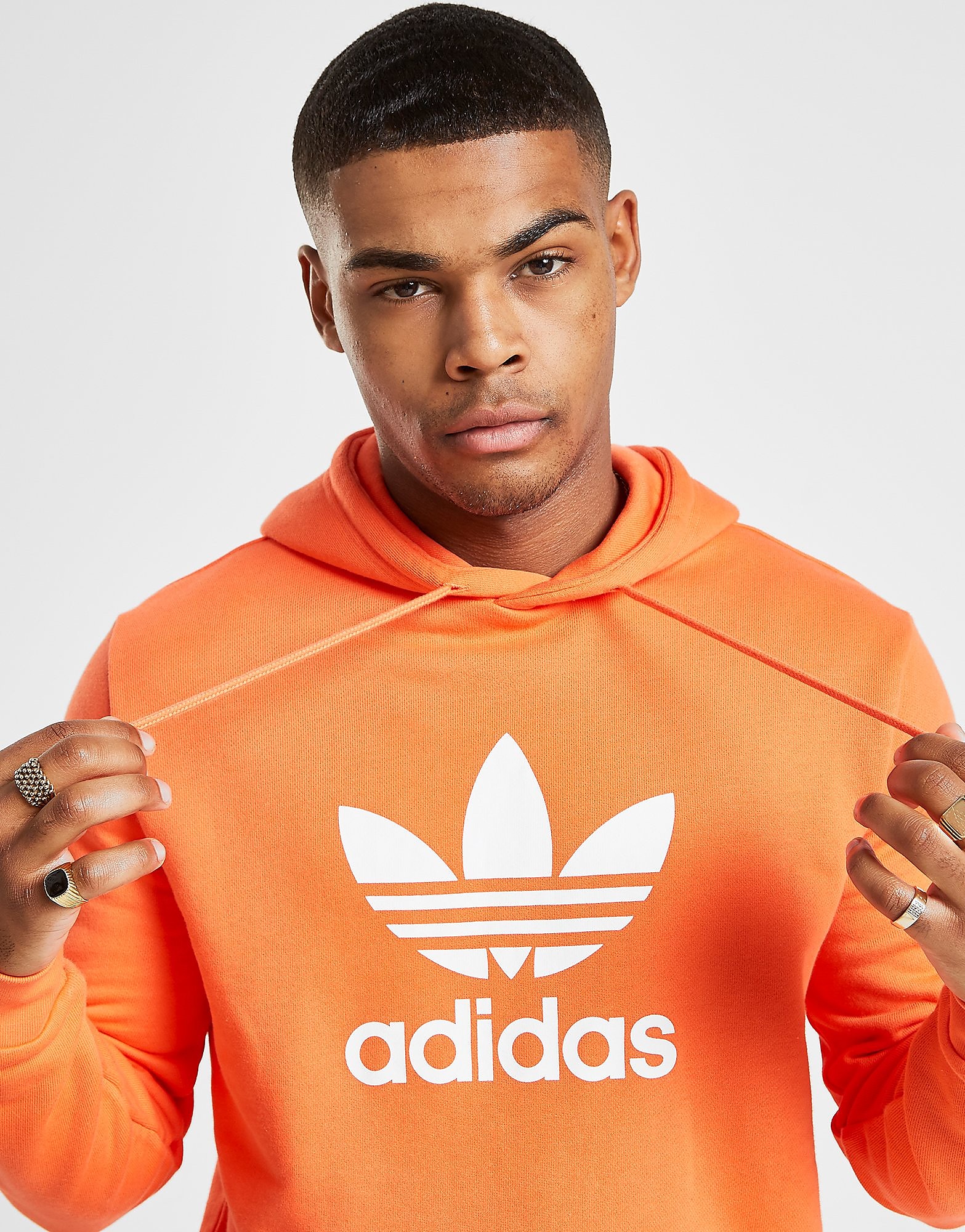 Adidas Originals Trefoil State Overhead Hoodie Heren Oranje adidas originals kopen in de aanbieding