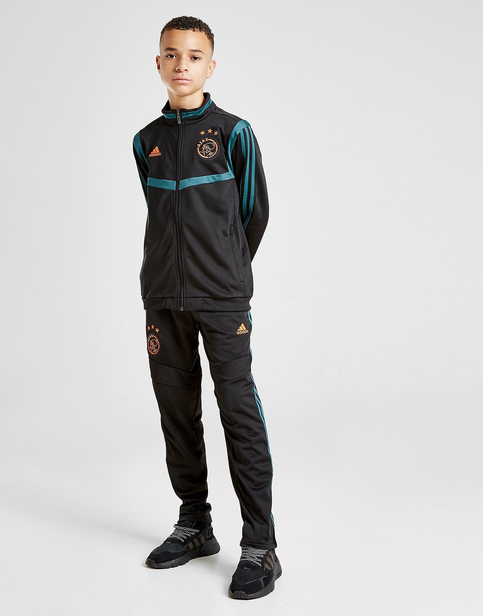 Adidas Ajax Presentation Tracksuit Junior Zwart Kind adidas kopen in de aanbieding