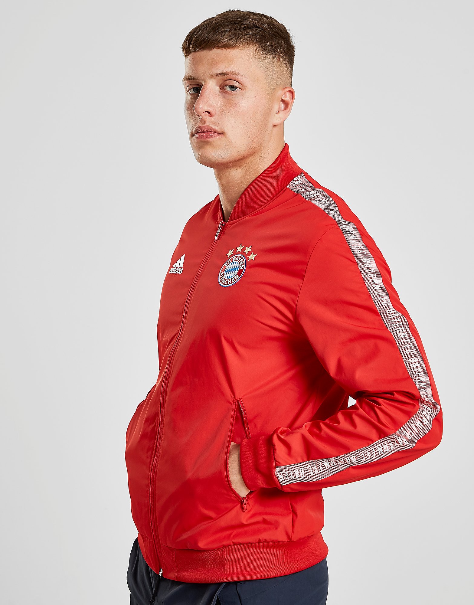 Adidas Fc Bayern Munich Anthem Jacket Rood Heren adidas kopen in de aanbieding