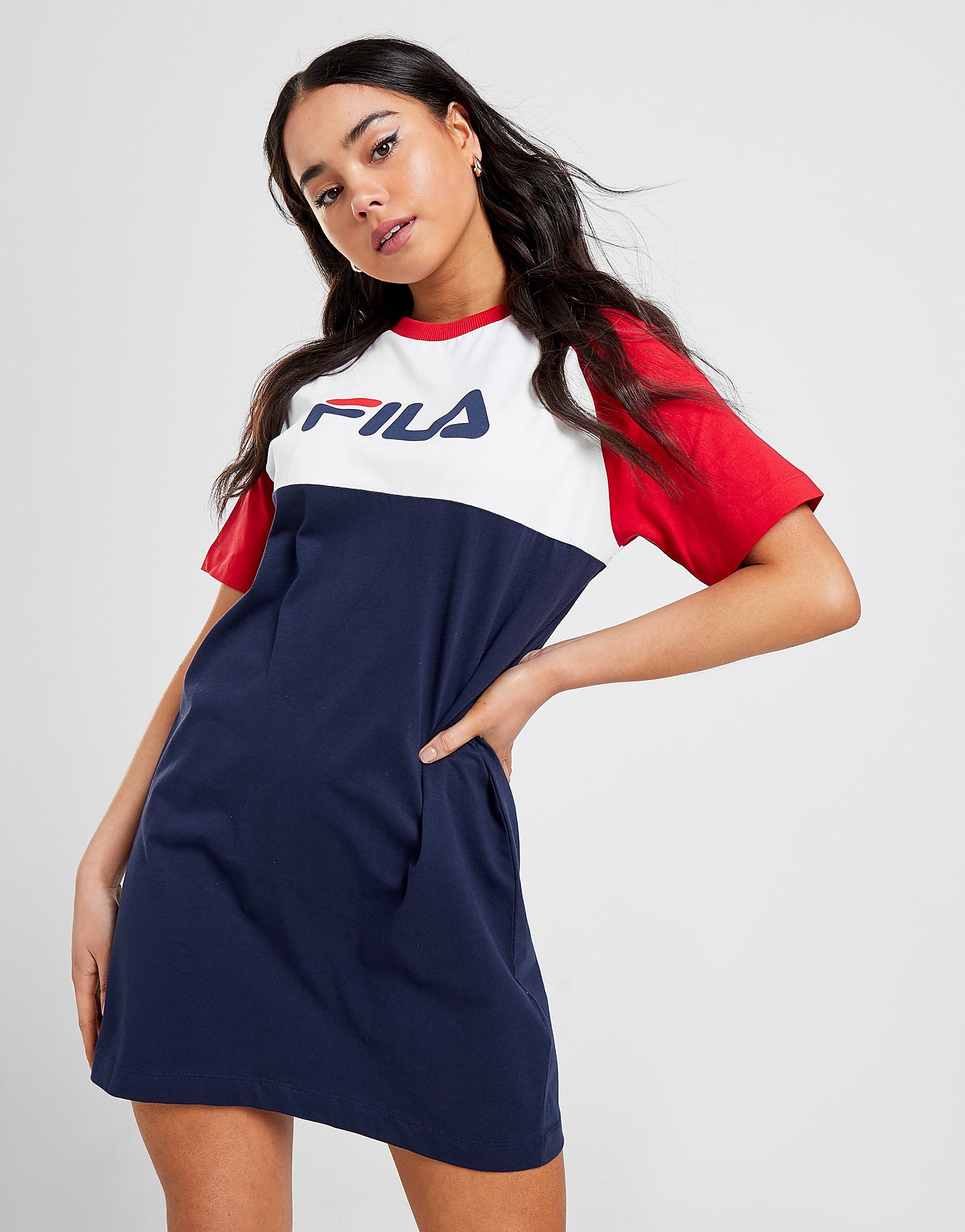 Fila T-shirt Colour Block Femme - Only at JD - Bleu, Bleu