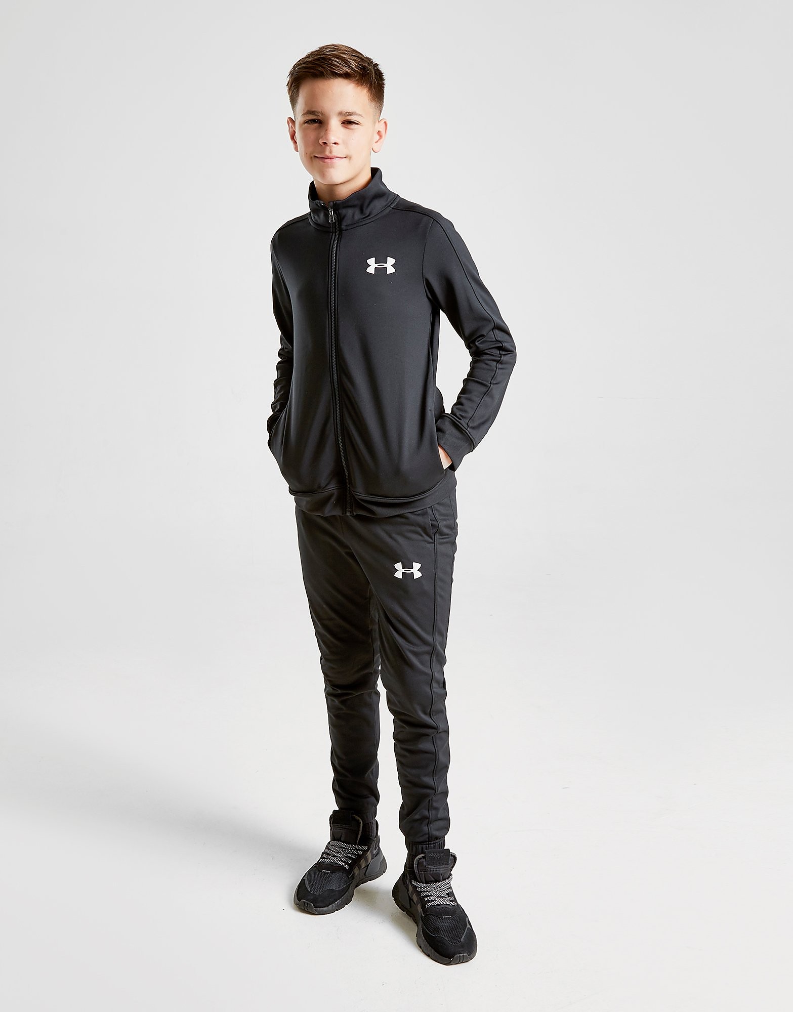 

Under Armour Poly Tracksuit Junior - Only at JD - Black/White - Kids, Black/White