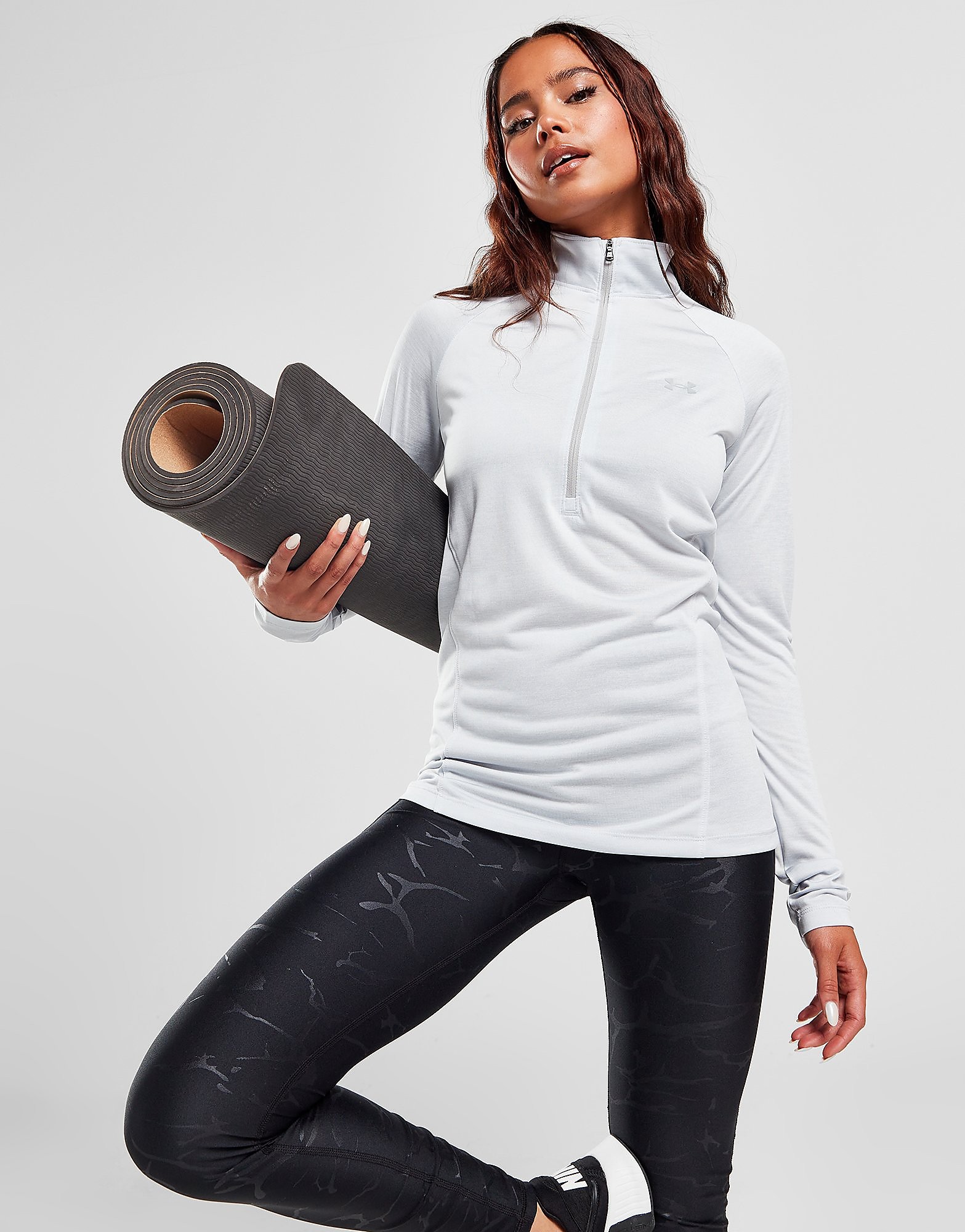 

Under Armour Tech 1/2 Zip Track Top - Grey/Silver - Womens, Grey/Silver