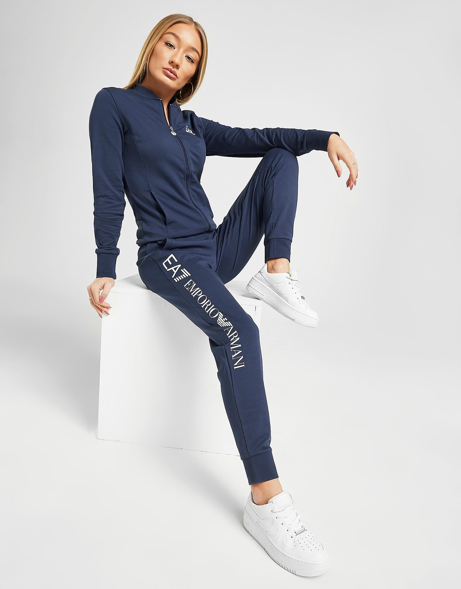 

Emporio Armani EA7 Full Zip Tracksuit - Navy/White - Womens, Navy/White