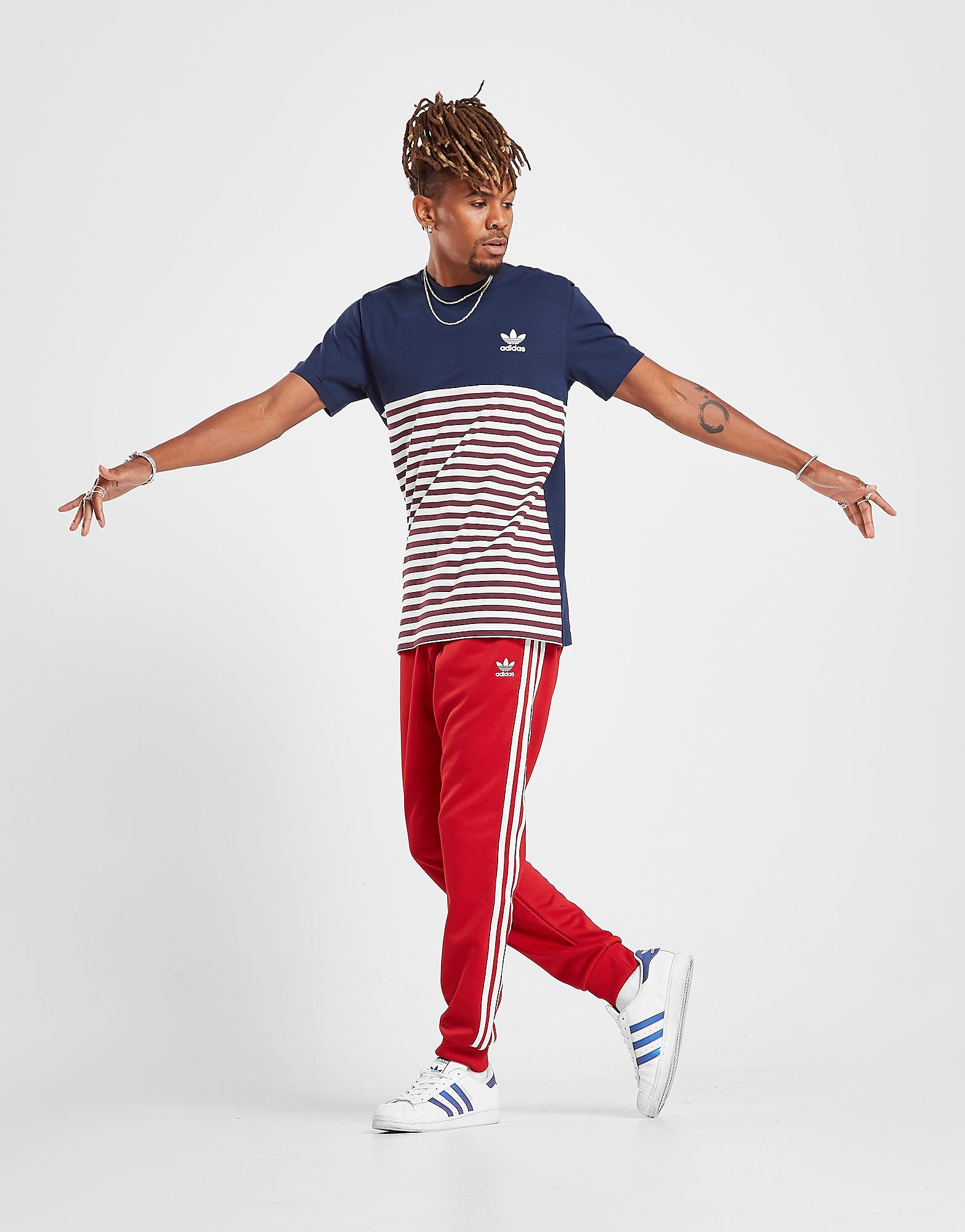Adidas Originals Trefoil Stripe T Shirt Heren Alleen Bij Jd Blauw adidas originals kopen in de aanbieding