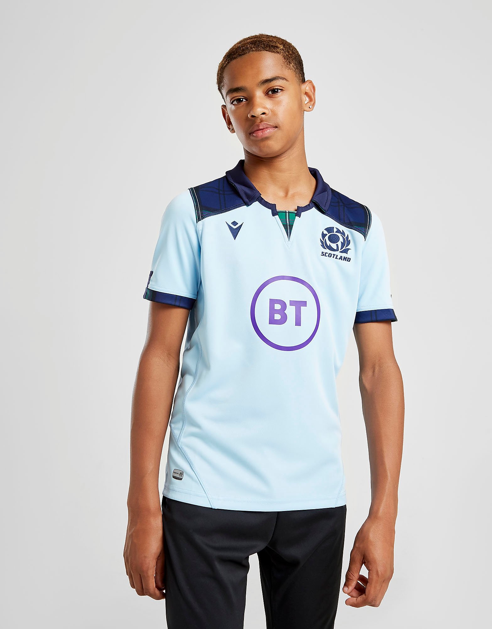 Macron Maillot Ecosse RU 2019 Extérieur Manches Courtes Homme - Bleu, Bleu