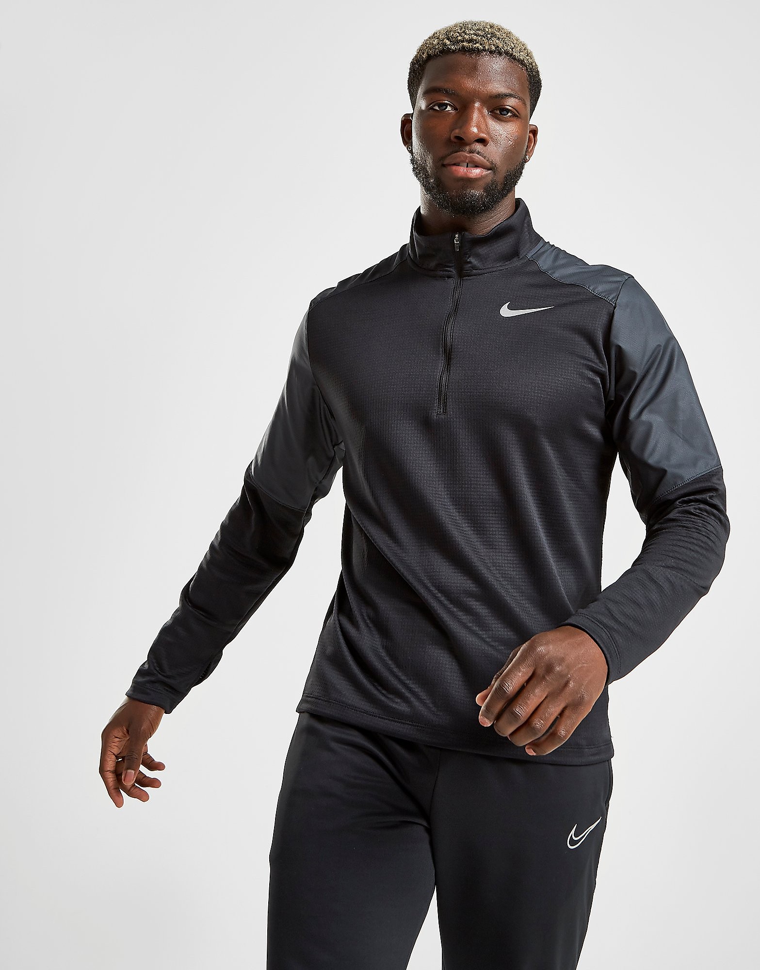 

Nike Pacer Hybrid 1/2 Zip Track Top - Black/Silver - Mens, Black/Silver