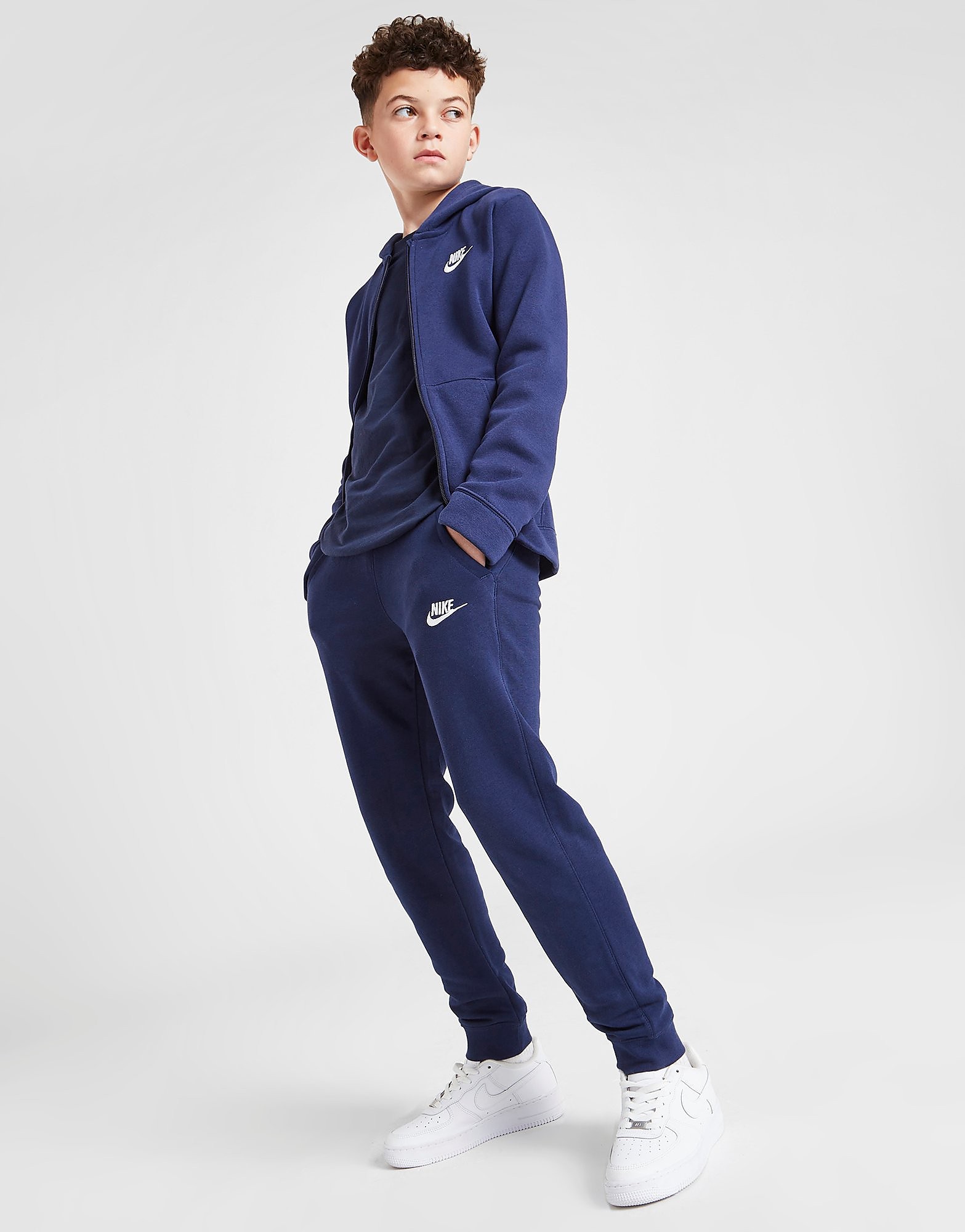 

Nike Sportswear Fleece Tracksuit Junior - Navy/White - Kids, Navy/White
