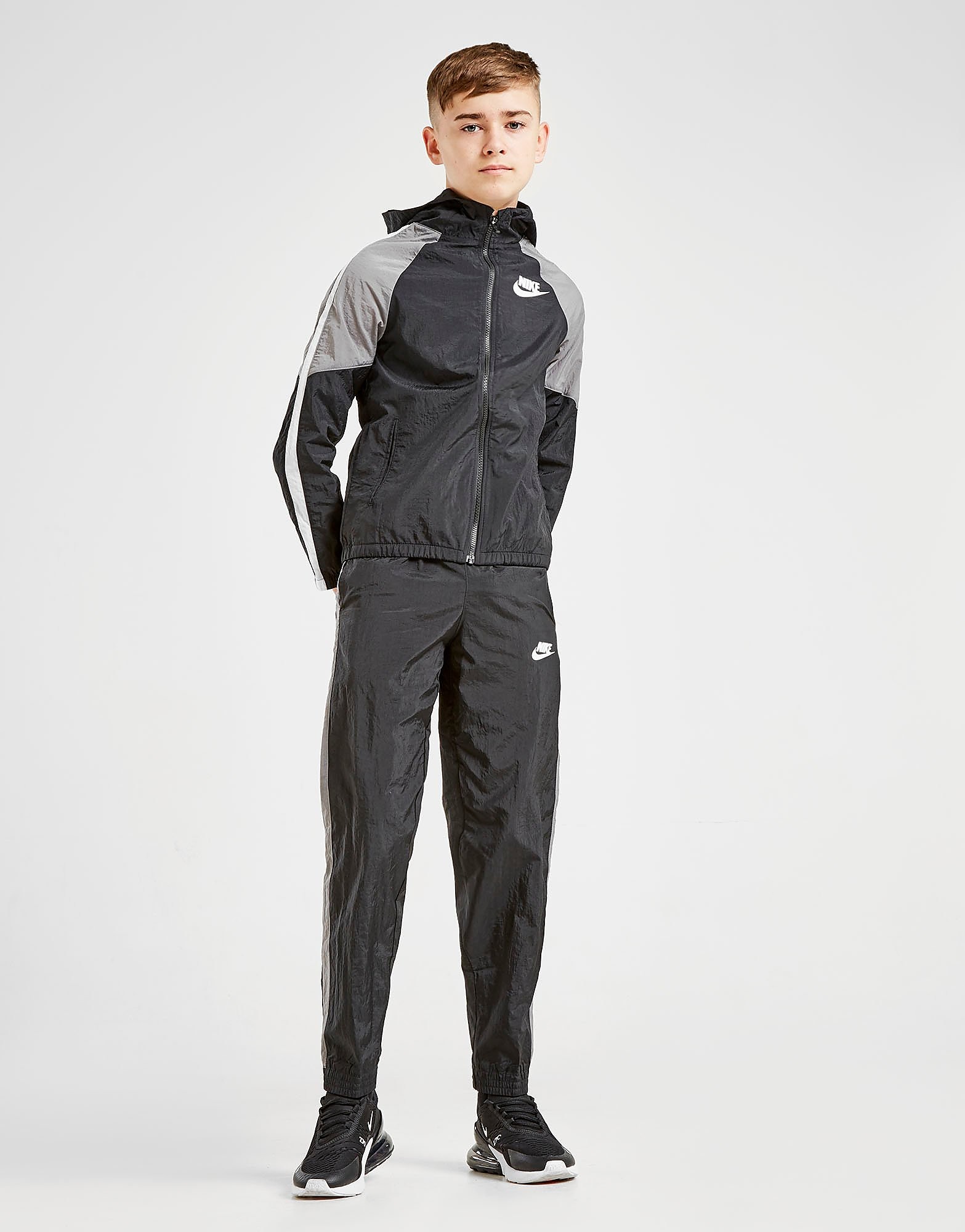 

Nike Sportswear Woven Tracksuit Junior - Only at JD - Black/Gunsmoke/White/White/Smoke - Kids, Black/Gunsmoke/White/White/Smoke