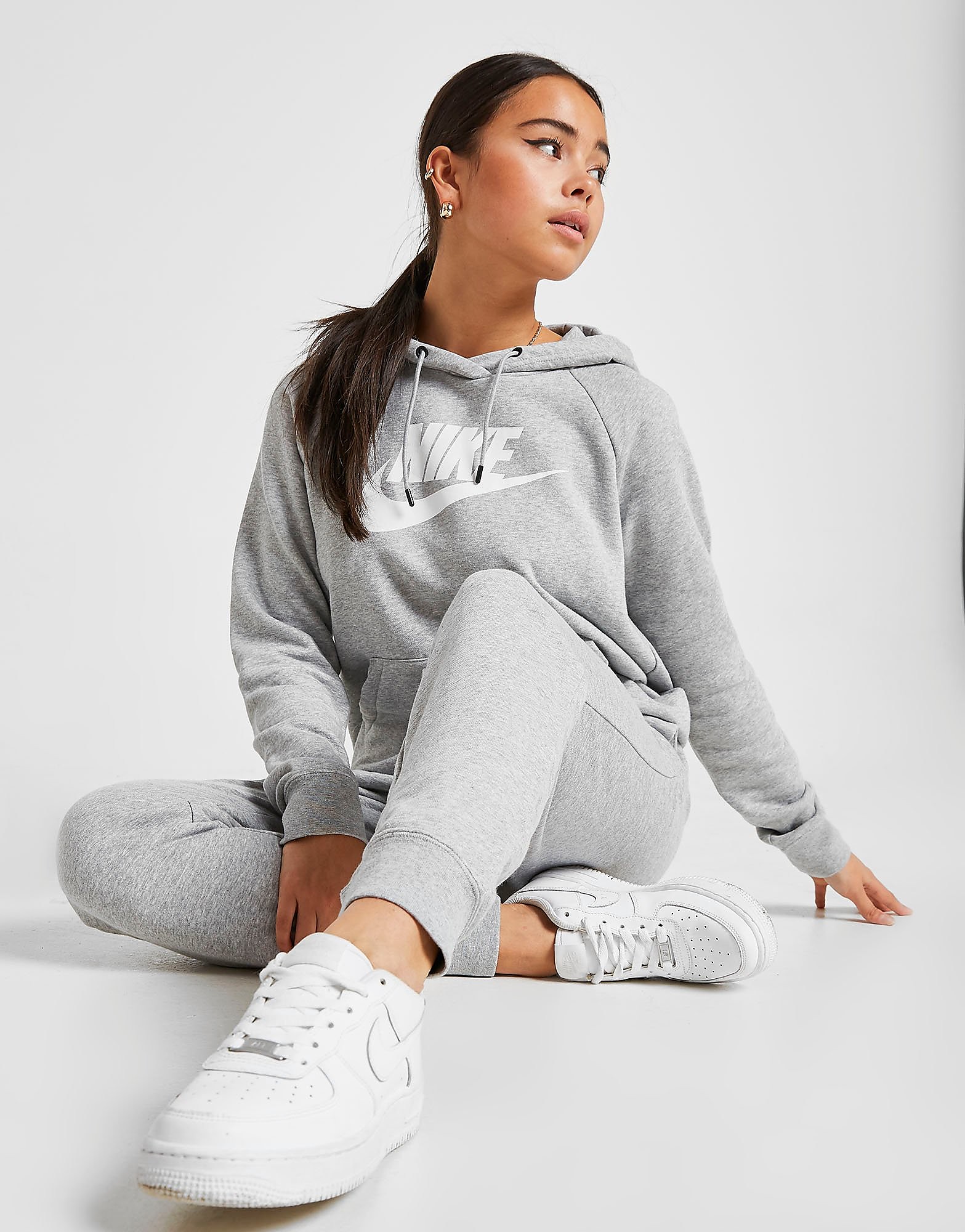 

Nike Essential Logo Overhead Hoodie Women's - Grey/White, Grey/White