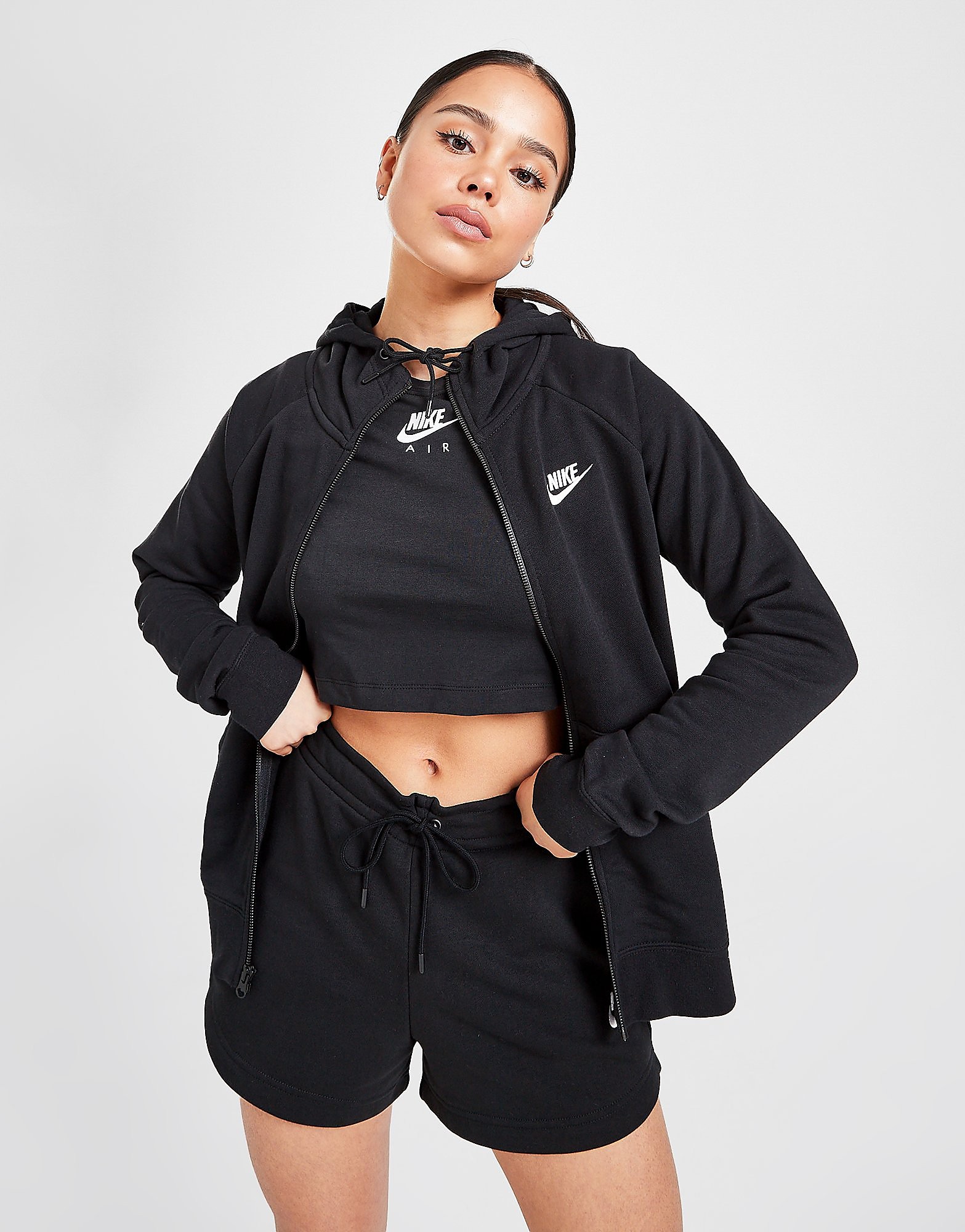 

Nike Essential Full Zip Hoodie Women's - Black/White, Black/White
