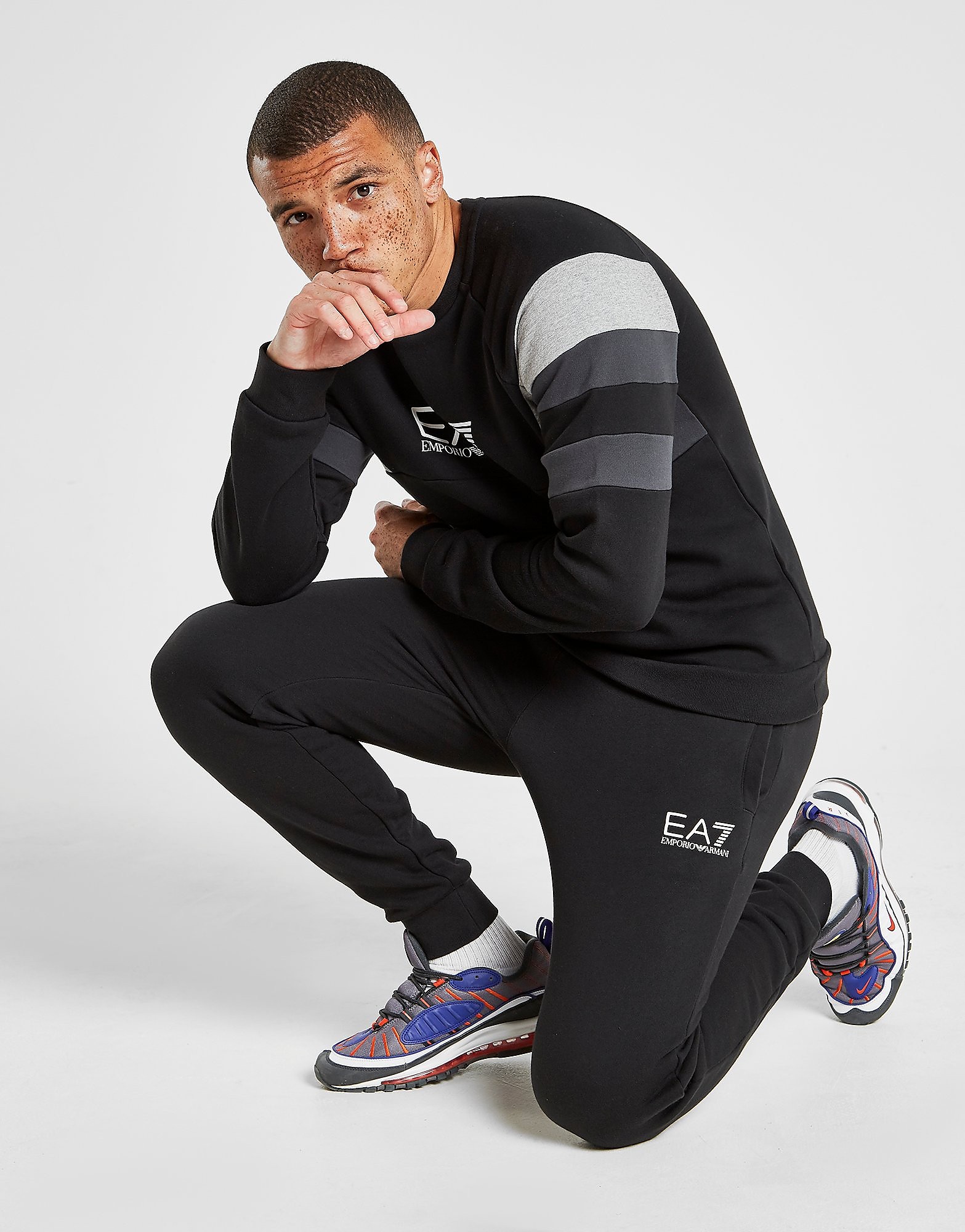 

Emporio Armani EA7 Core Fleece Joggers - Only at JD - Black/White - Mens, Black/White