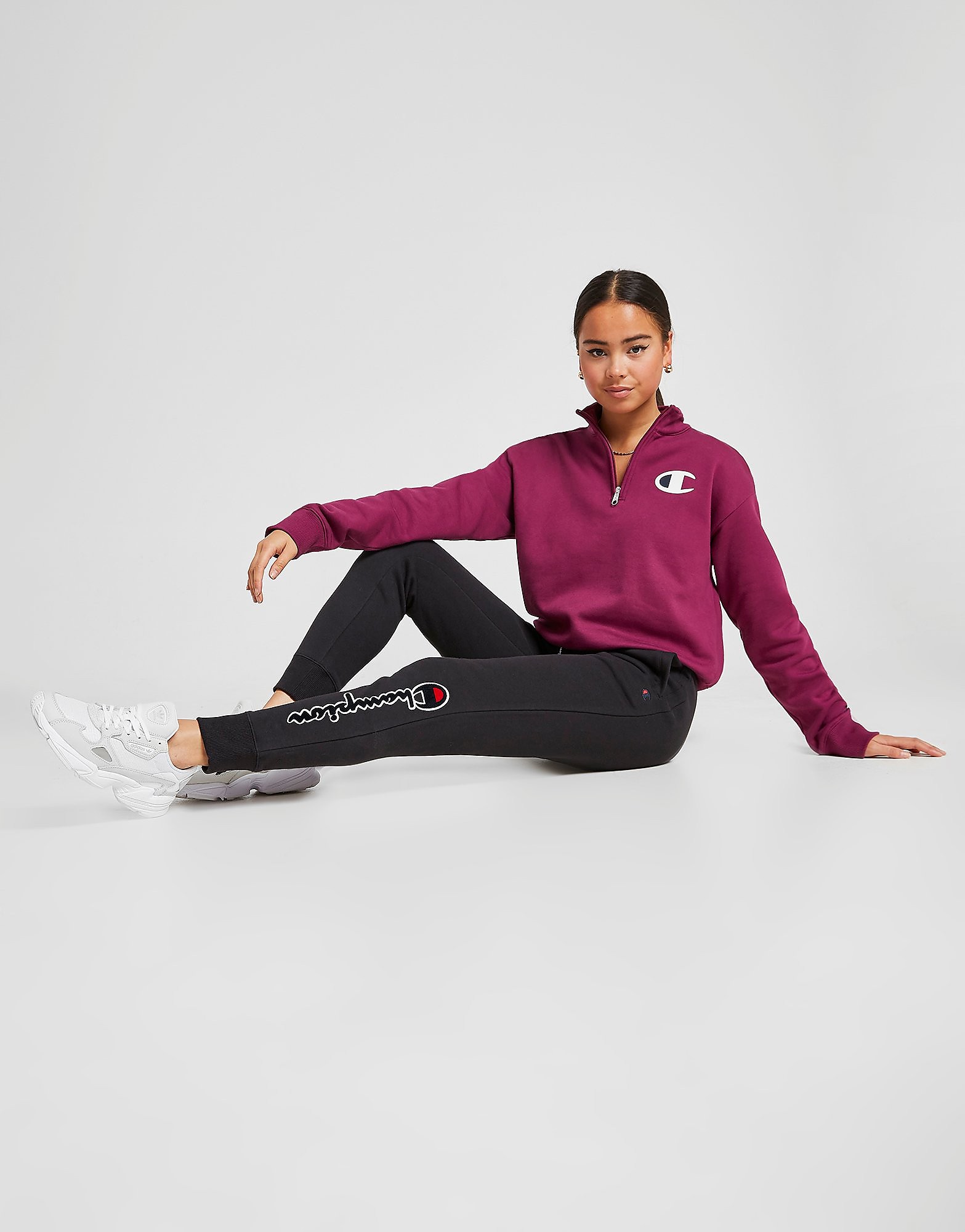 Champion Logo Joggers - Only at JD - Black/White/Red - Womens, Black/White/Red