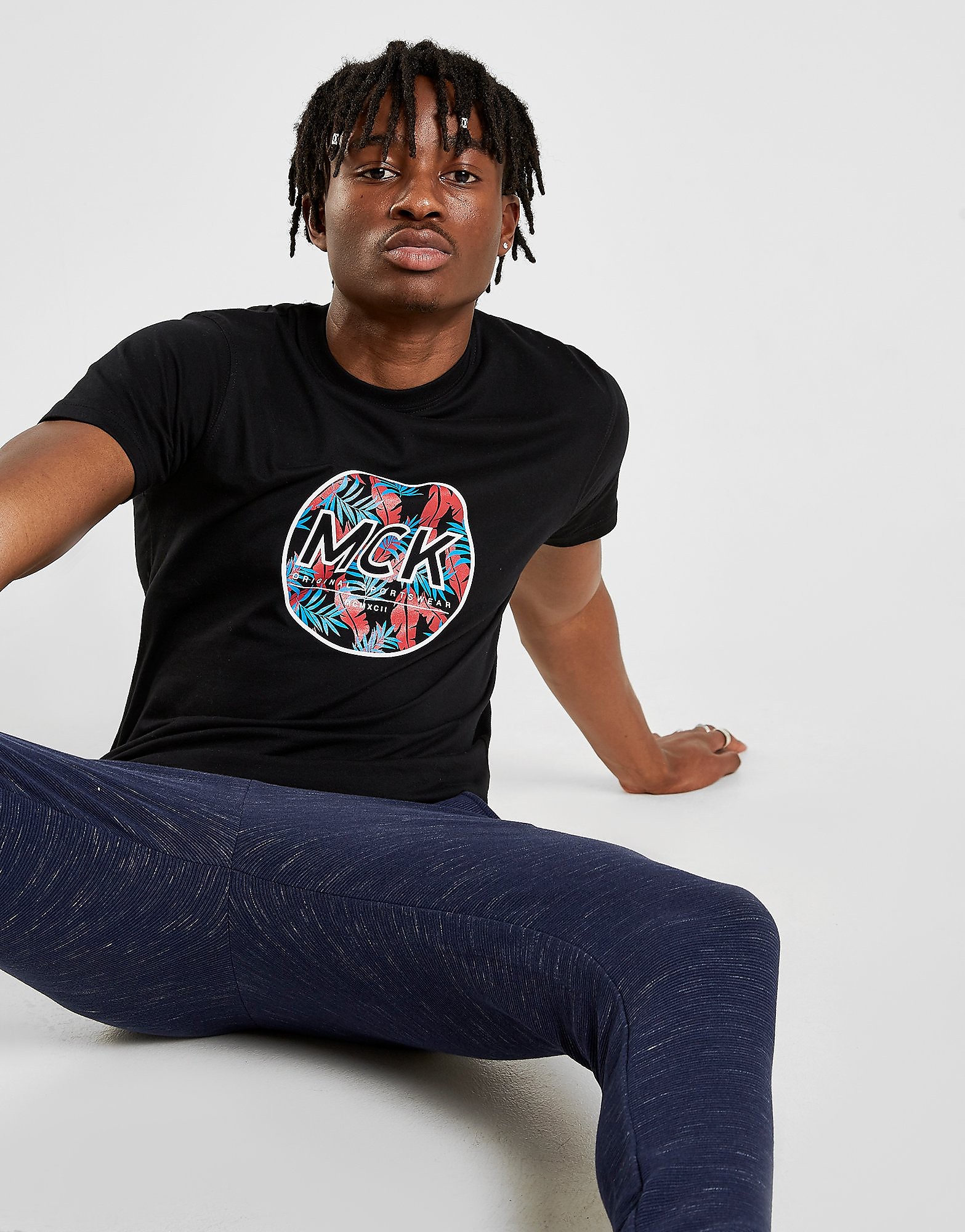 McKenzie Alain T-Shirt - Only at JD - Black/Red/Blue - Mens, Black/Red/Blue