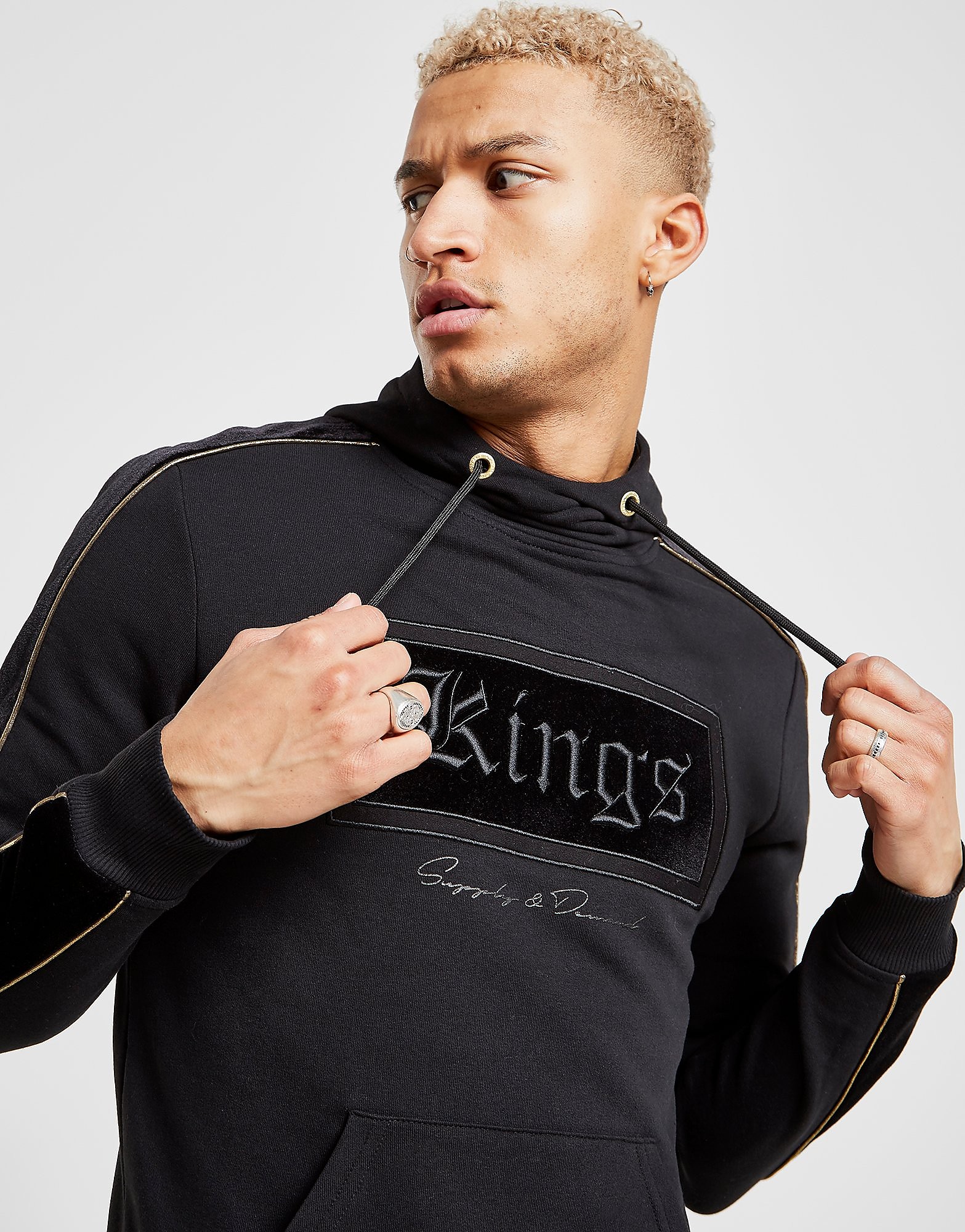 Supply Demand Geo Hoodie Heren Zwart supply demand kopen in de aanbieding