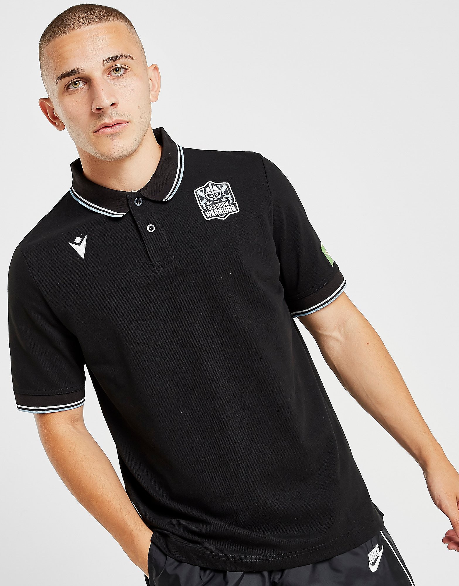 Macron Glasgow Warriors 2019/20 Polo, Nero