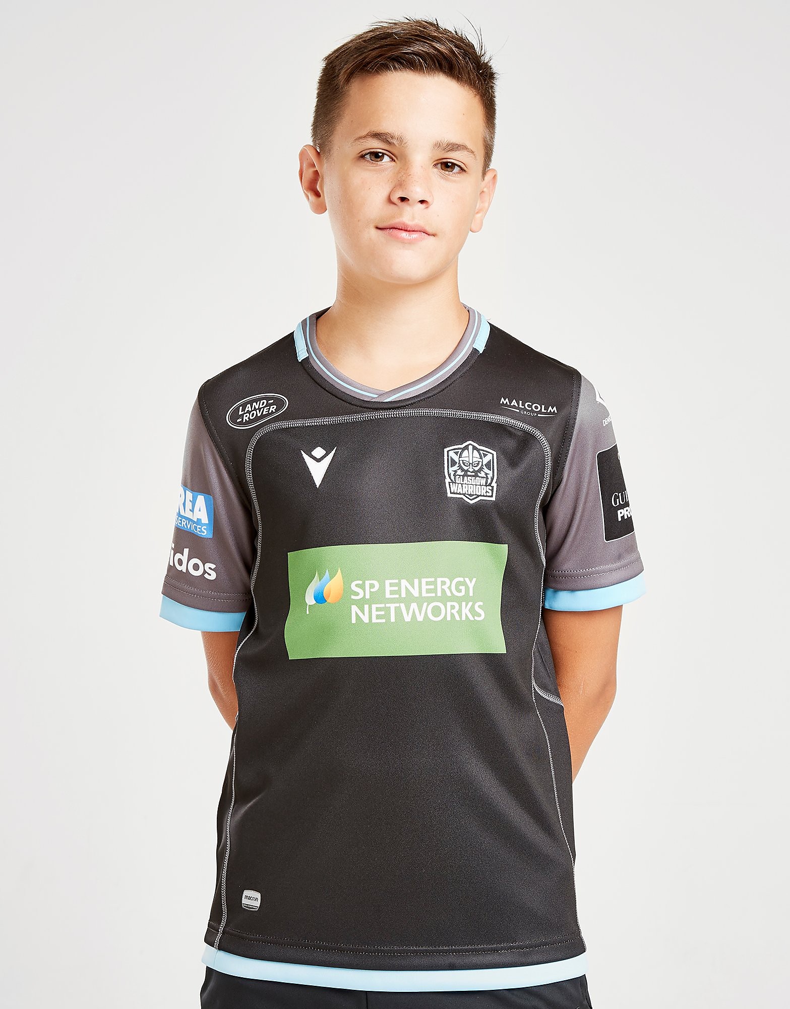 Macron Maillot Domicile Glasgow Warriors 2019/20 Enfant - Noir, Noir