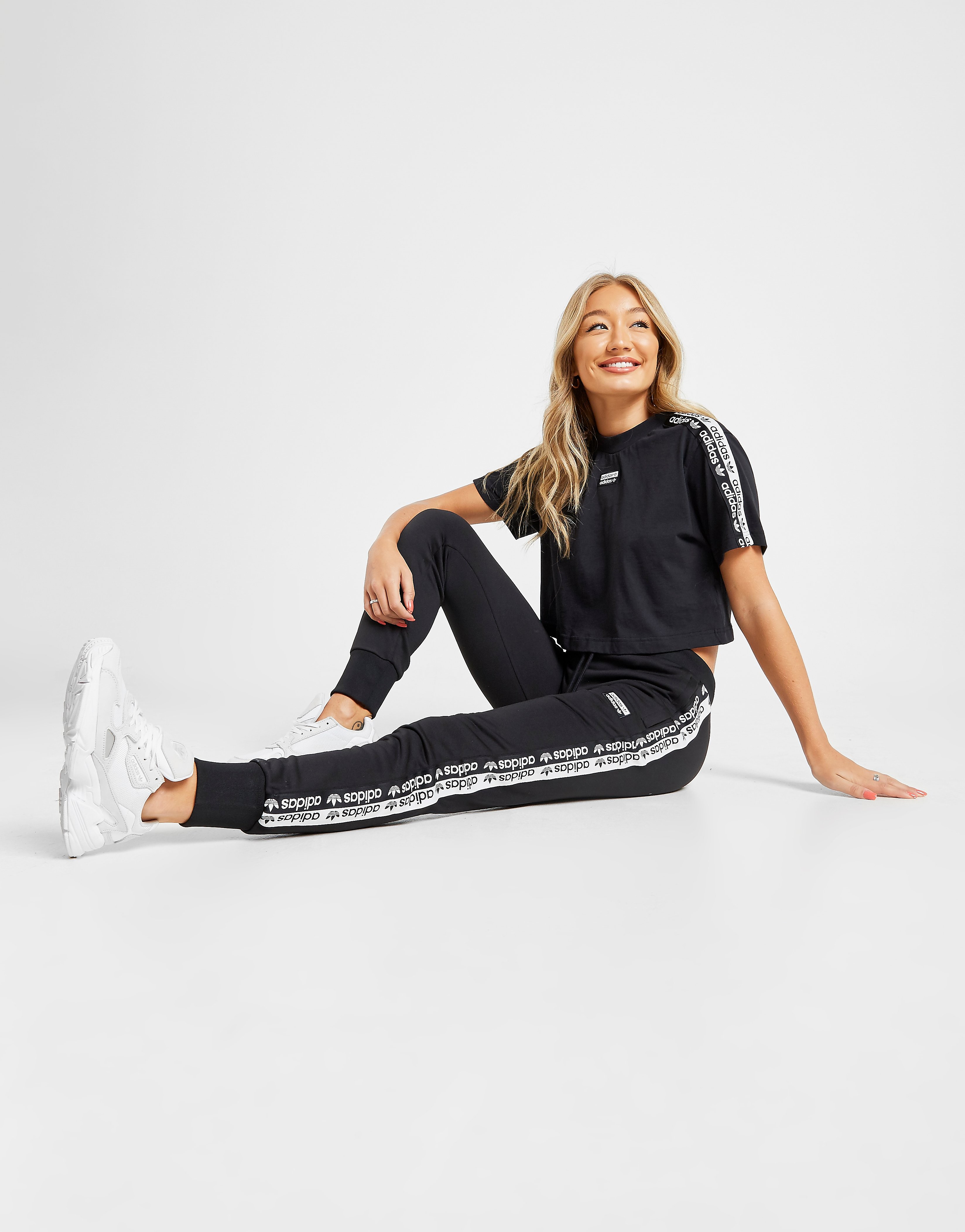 

adidas Originals Tape Poly Track Pants - Only at JD - Black/White - Womens, Black/White