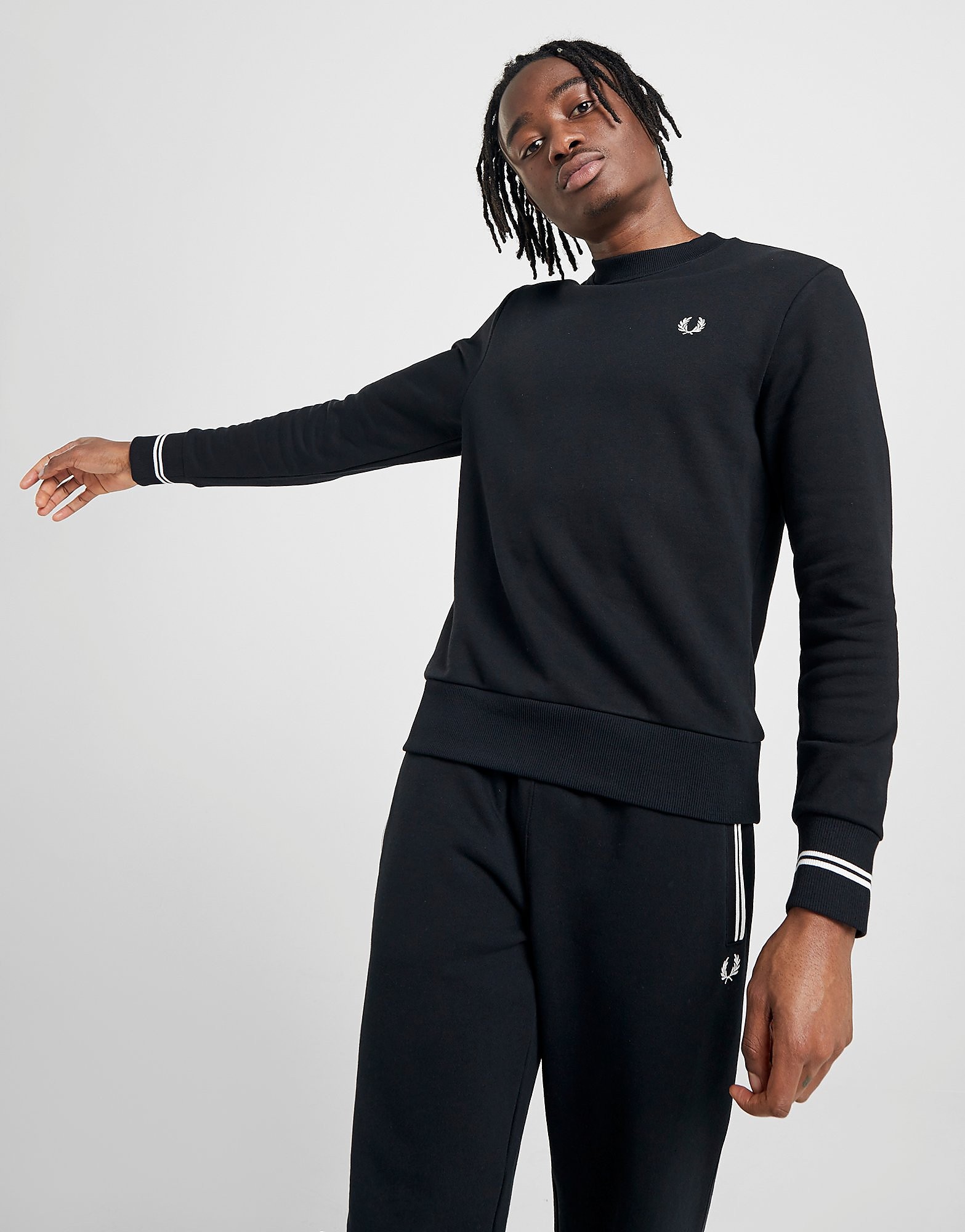 

Fred Perry Twin Tipped Crew Sweatshirt - Black - Mens, Black