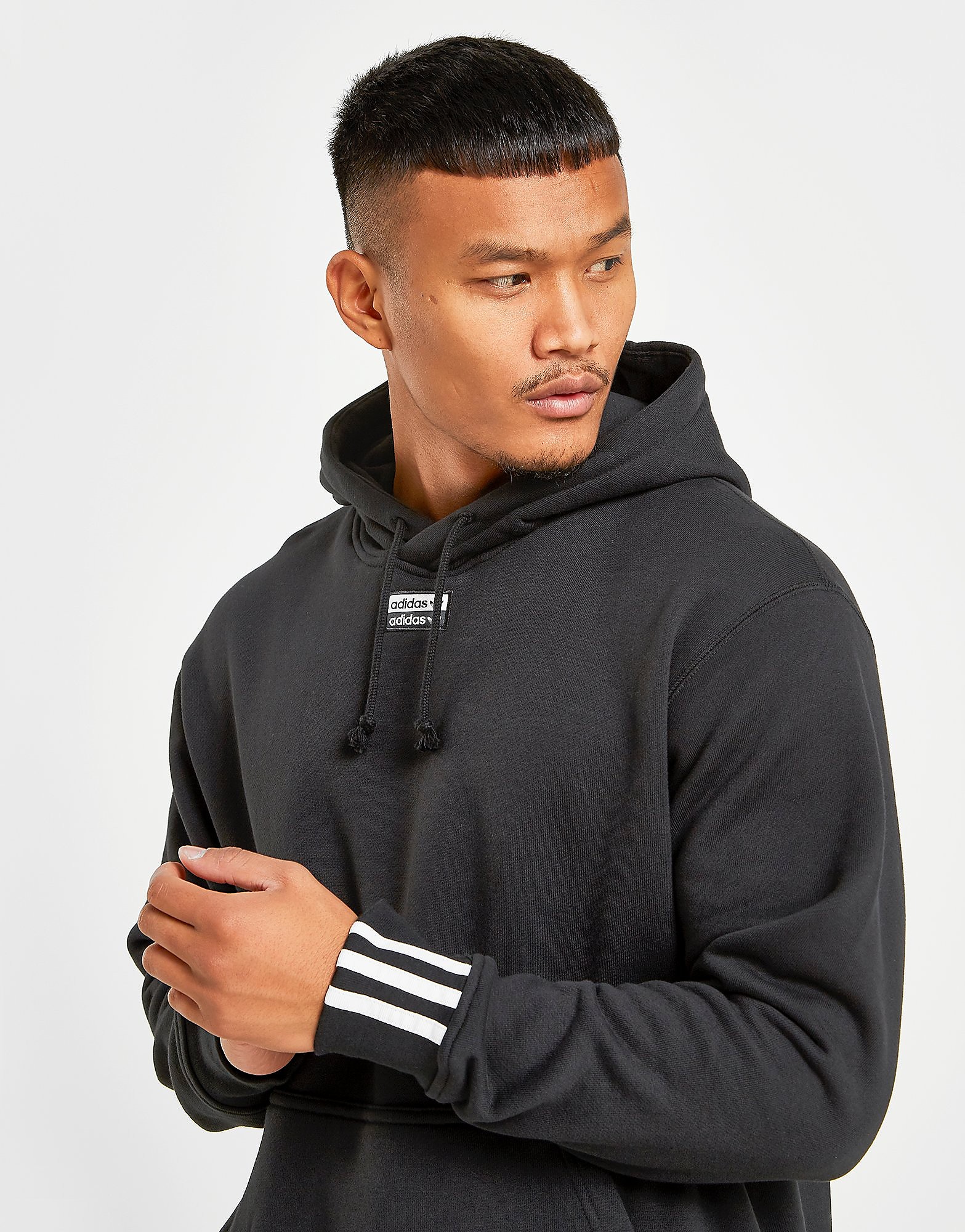 

adidas Originals R.Y.V. Overhead Hoodie - Black/White - Mens, Black/White
