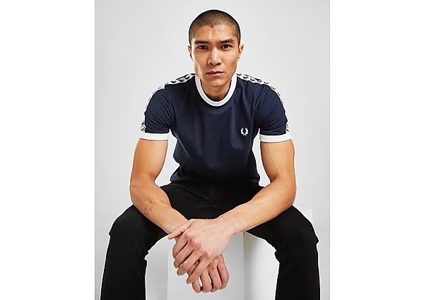 Fred Perry T-Shirt Taped Ringer Homme - Navy/White, Navy/White