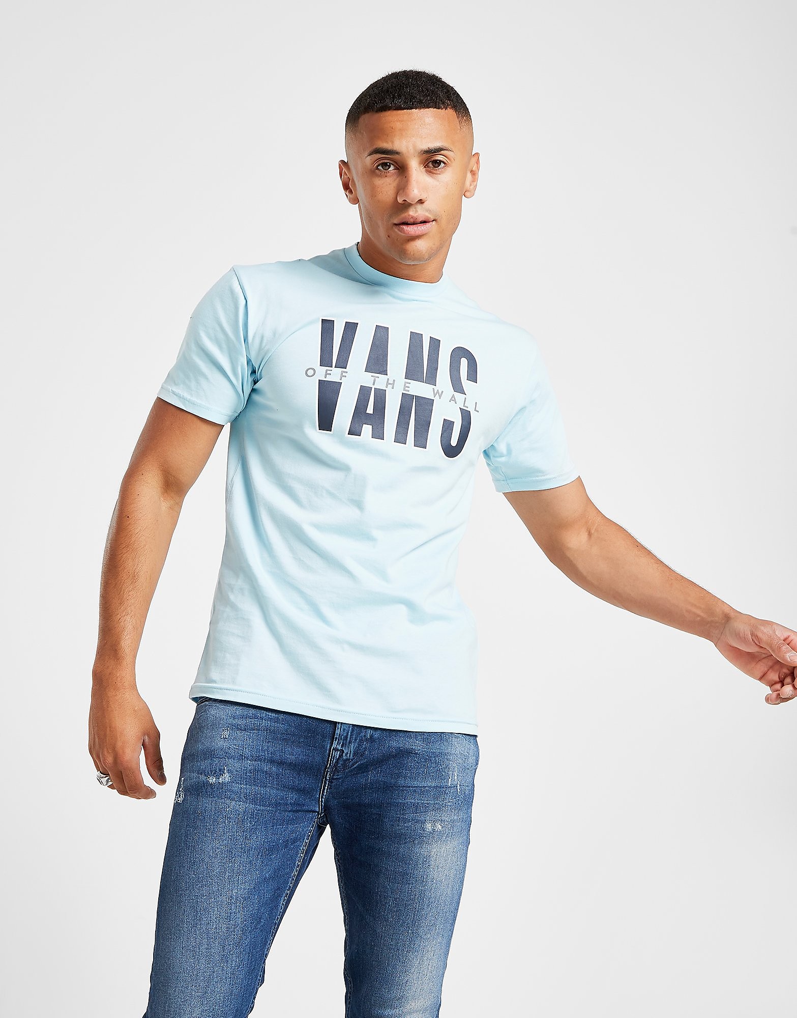 Vans Split Logo T Shirt Heren Alleen Bij Jd Blauw vans kopen in de aanbieding