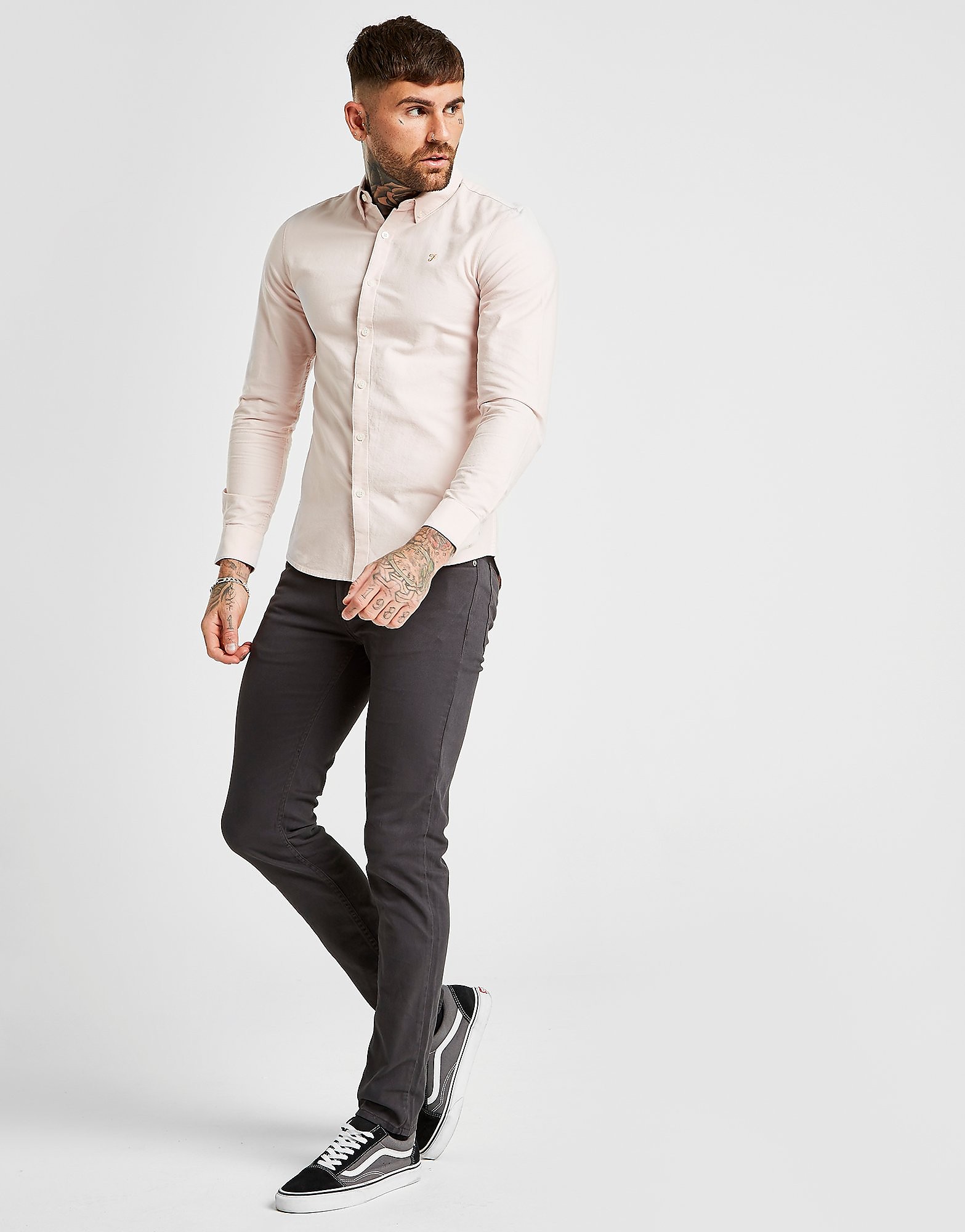 Farah Drake Twill Chino Heren Grijs farah kopen in de aanbieding